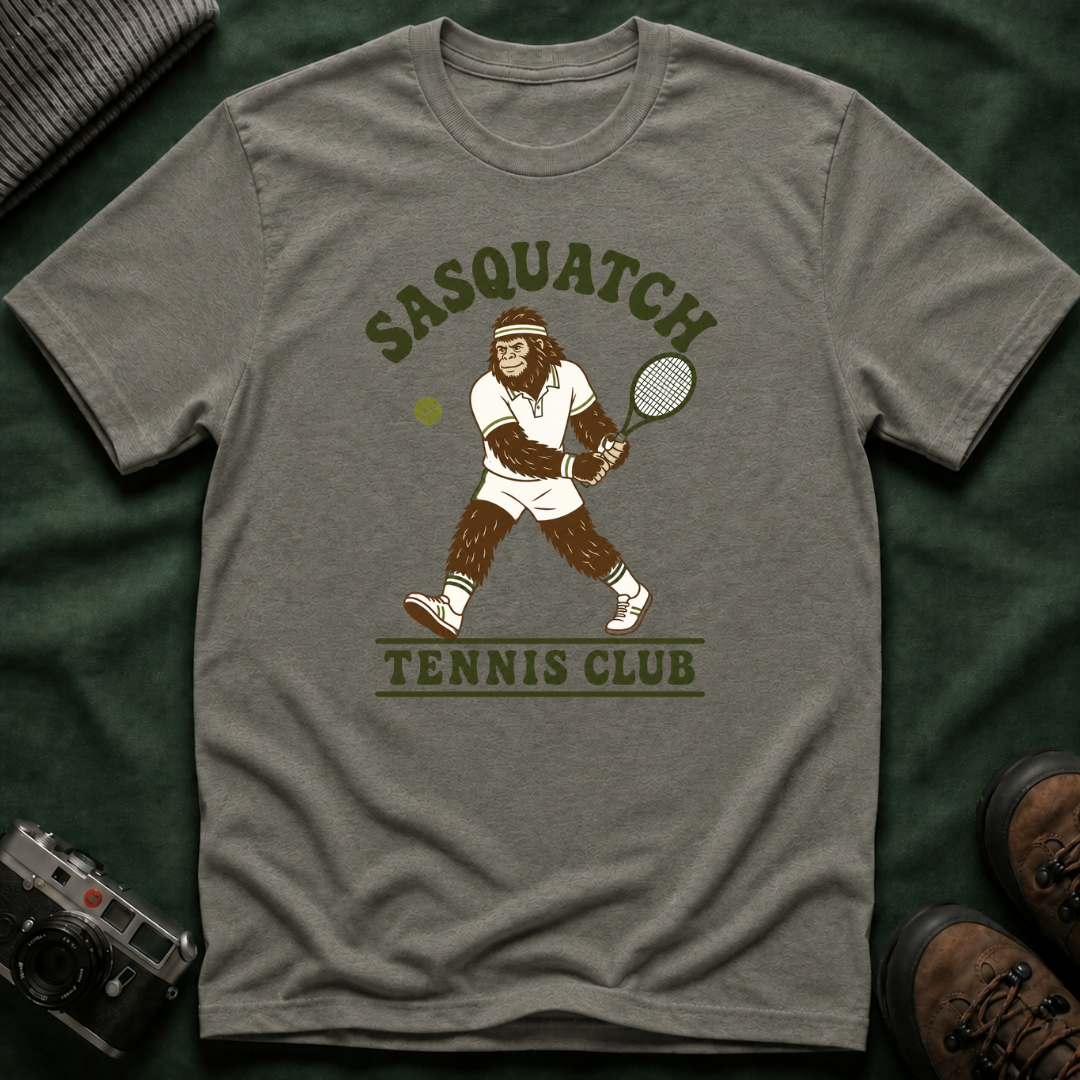 Sasquatch Tennis Club T-Shirt — Vintage Bigfoot Tennis Graphic Shirt