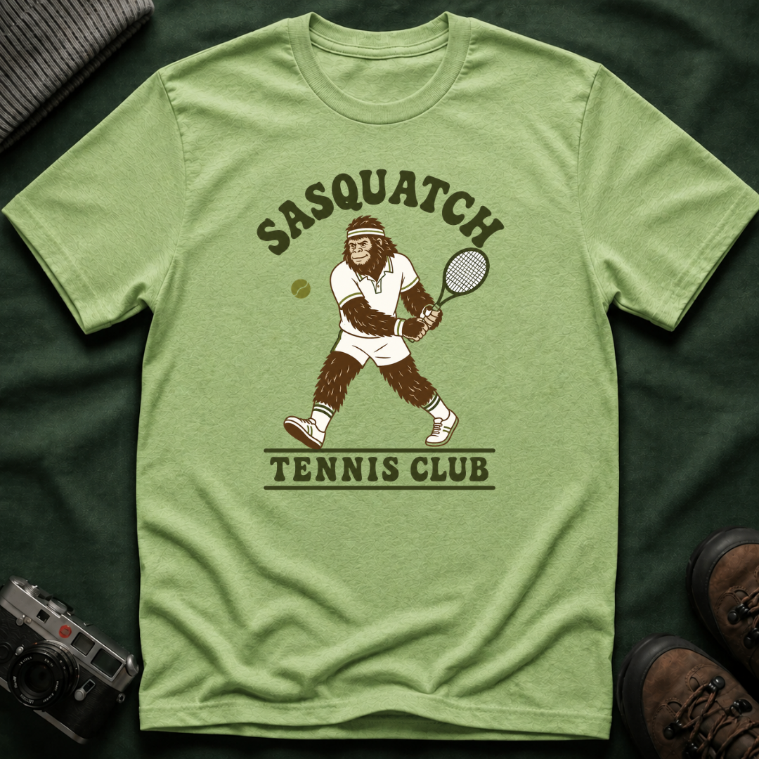 Sasquatch Tennis Club T-Shirt — Vintage Bigfoot Tennis Graphic Shirt