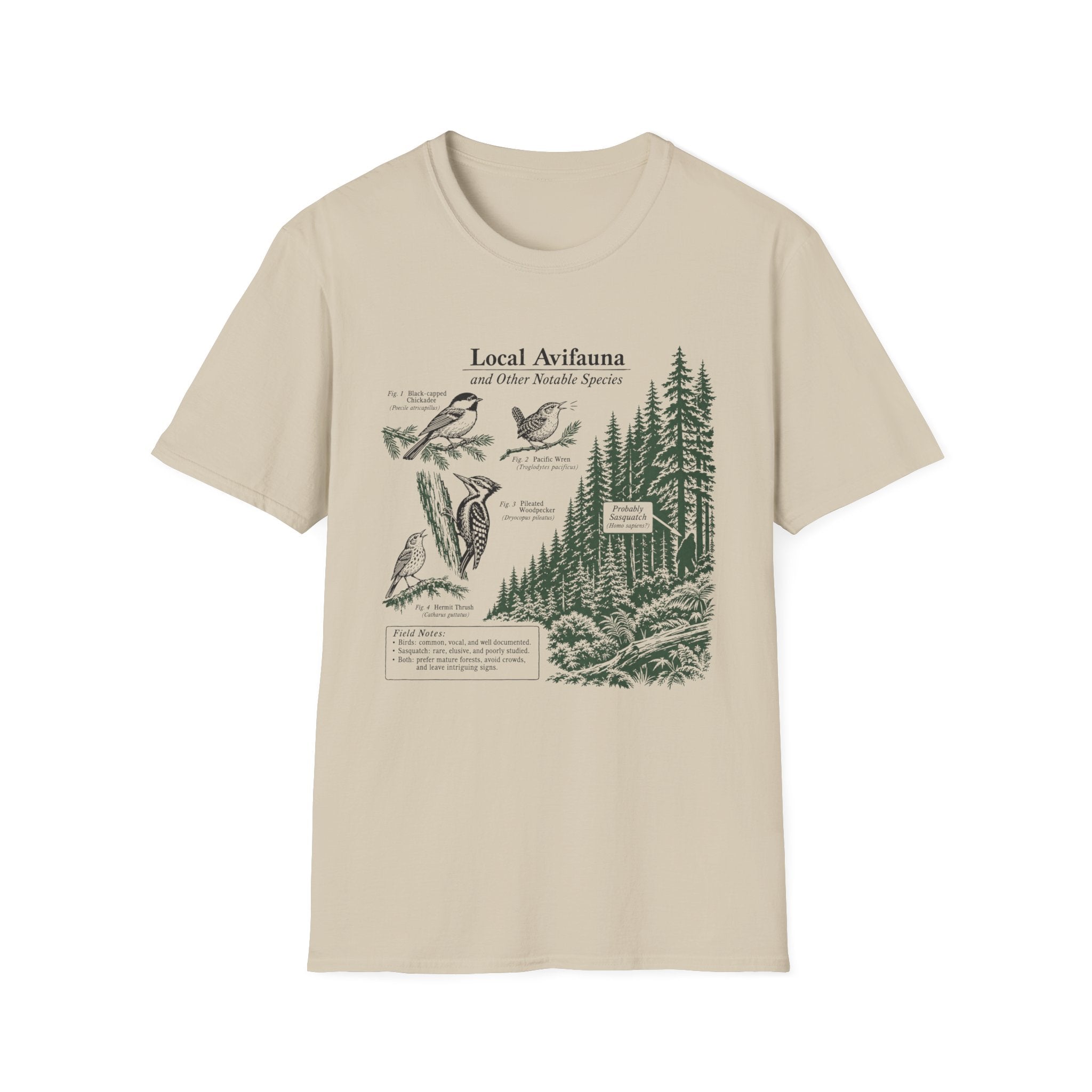 Local Avifauna T-Shirt — Vintage Bird & Forest Illustration Tee