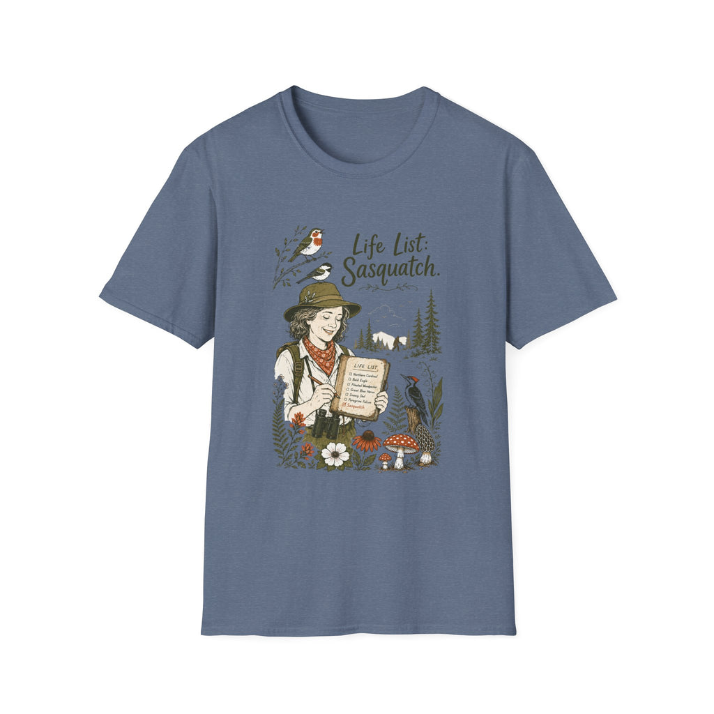 Sasquatch Life List T-Shirt - Birdwatching Nature Tee