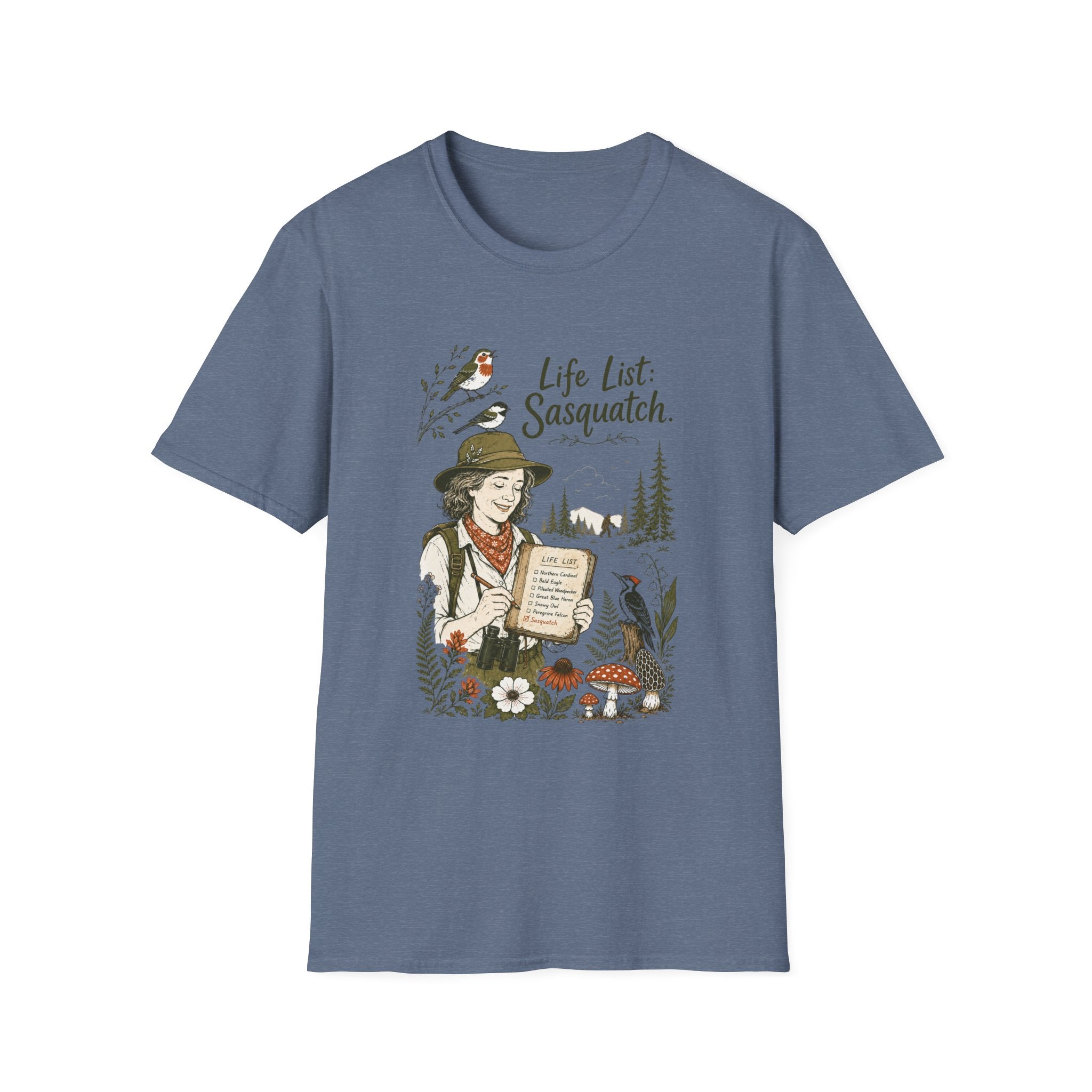 Sasquatch Life List T-Shirt - Birdwatching Nature Tee