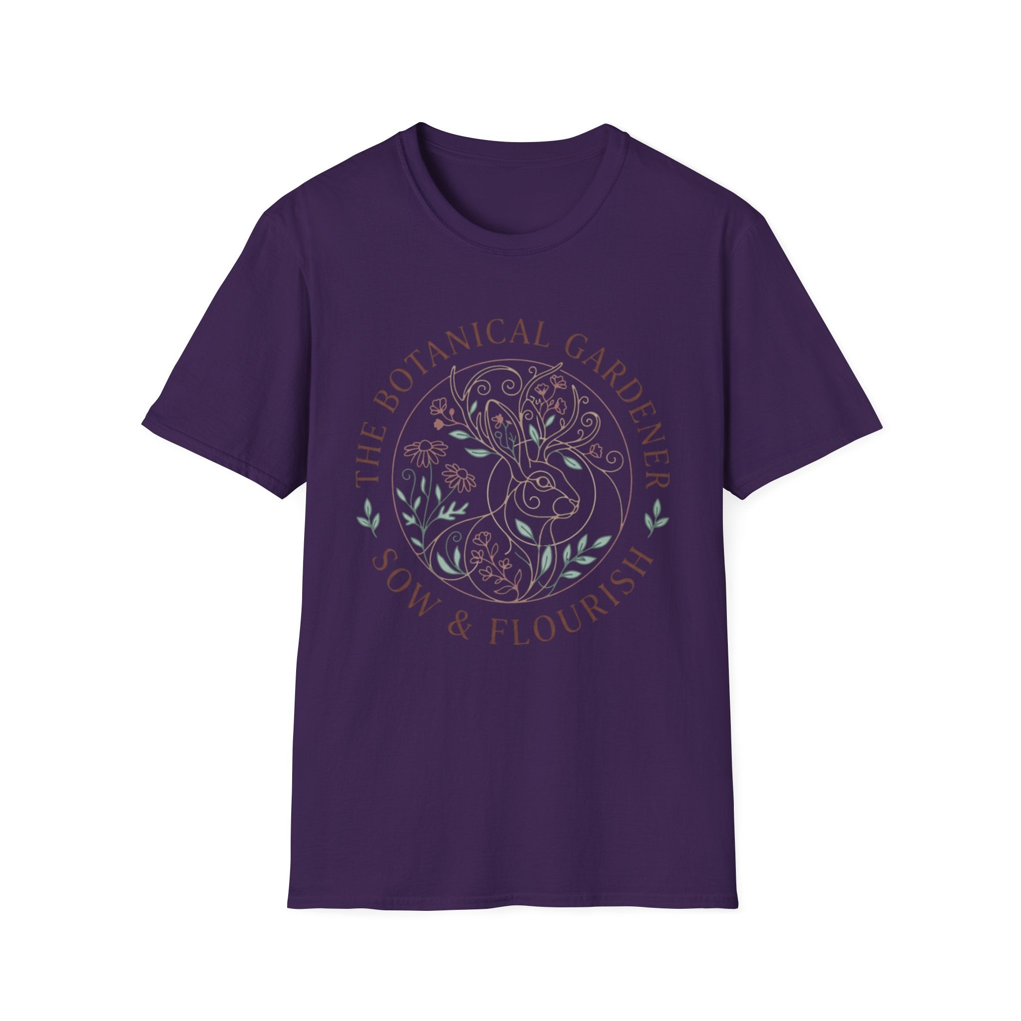 Cottagecore Jackalope T-Shirt — 'The Botanical Gardener: Sow & Flourish' Floral Tee