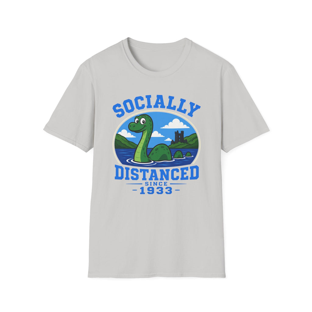 Socially Distanced Loch Ness Monster T-Shirt — Cute Nessie Graphic Tee