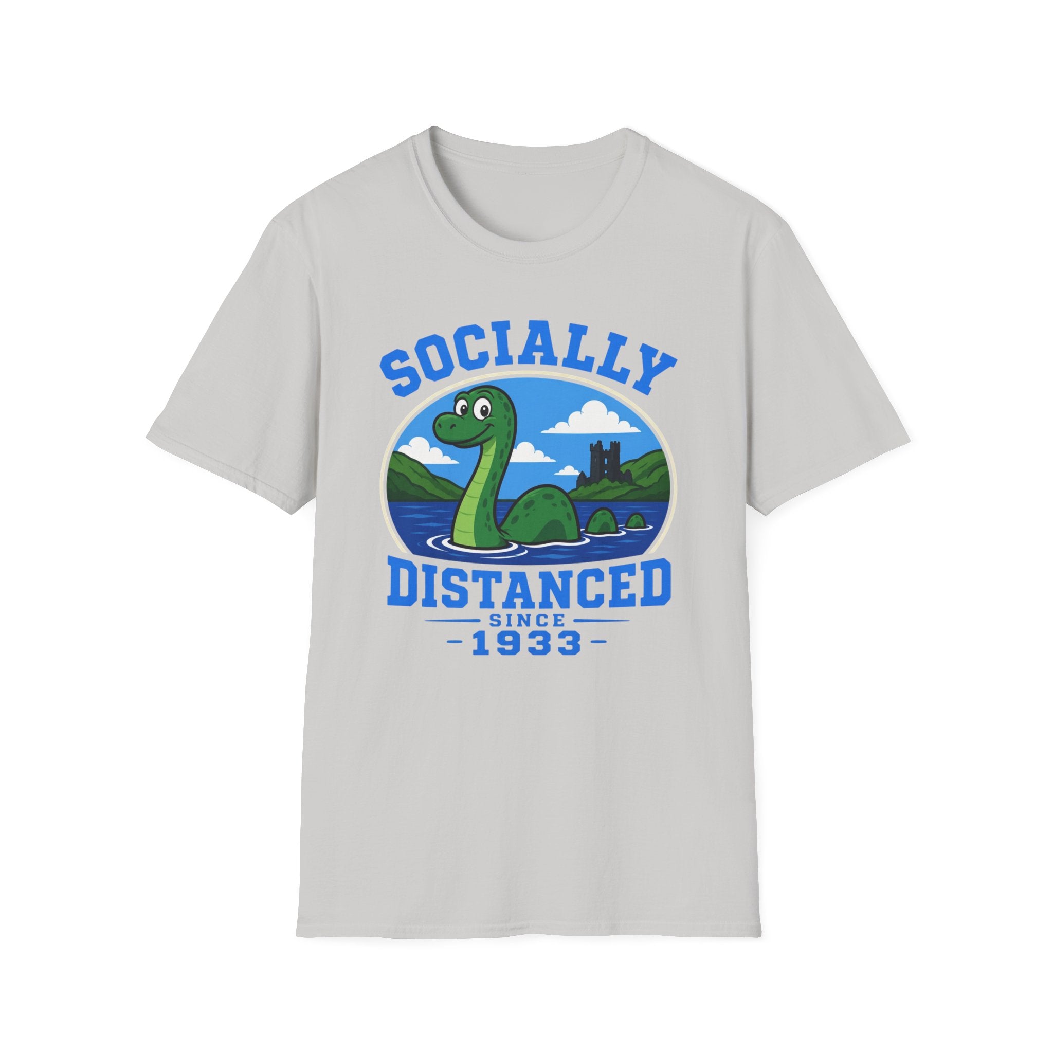Socially Distanced Loch Ness Monster T-Shirt — Cute Nessie Graphic Tee