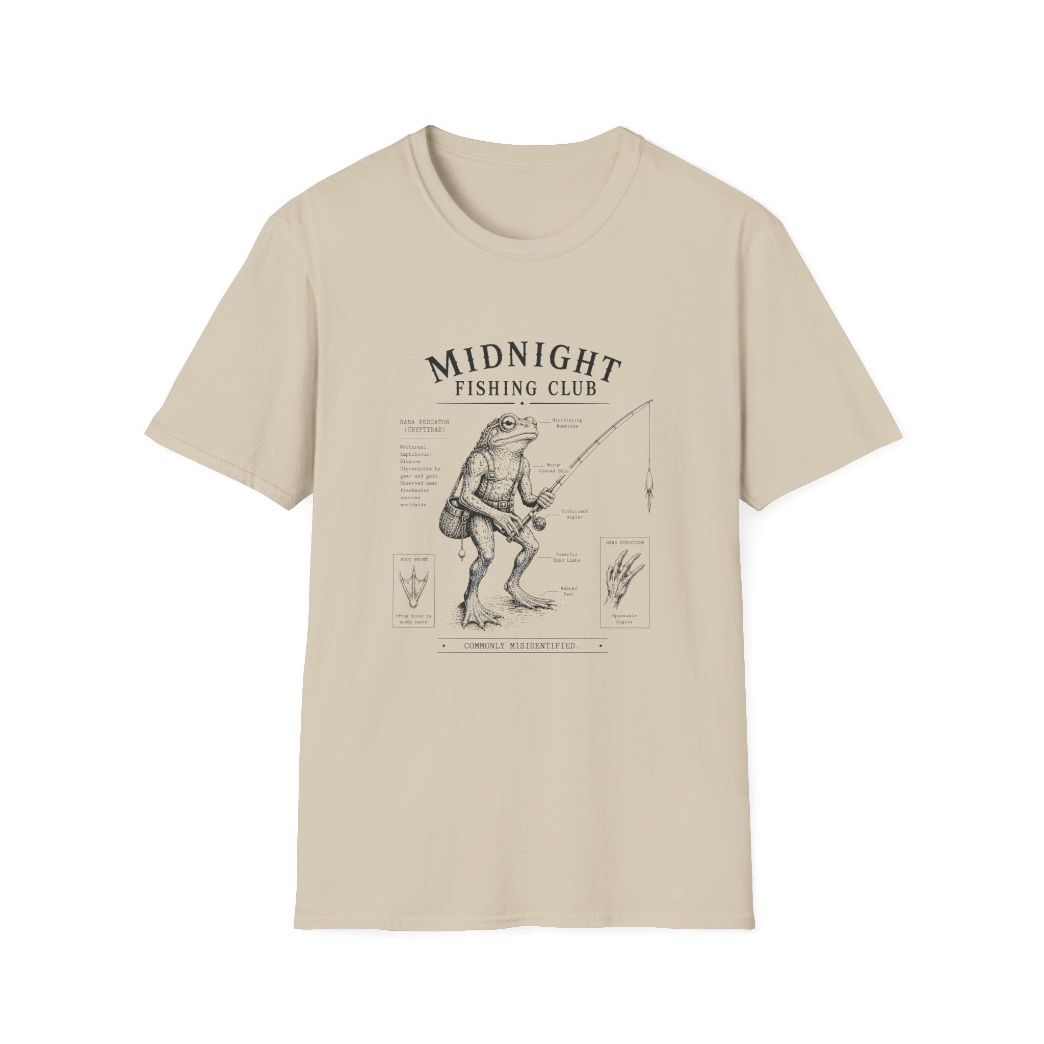 Midnight Fishing Club T-Shirt — Vintage Frog Man Angler Graphic Tee