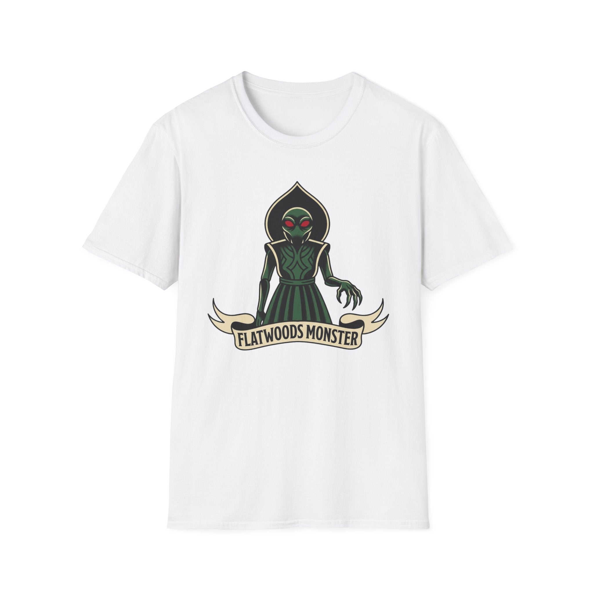 Flatwoods Monster T-Shirt — Vintage Cryptid Alien Graphic Tee American Traditional Tattoo Style