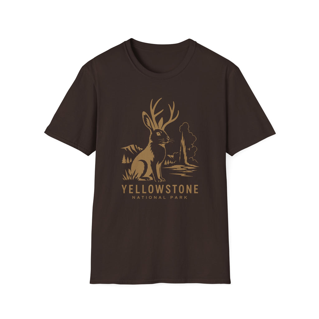 Yellowstone Jackalope T-Shirt — Rustic National Park Wildlife Tee