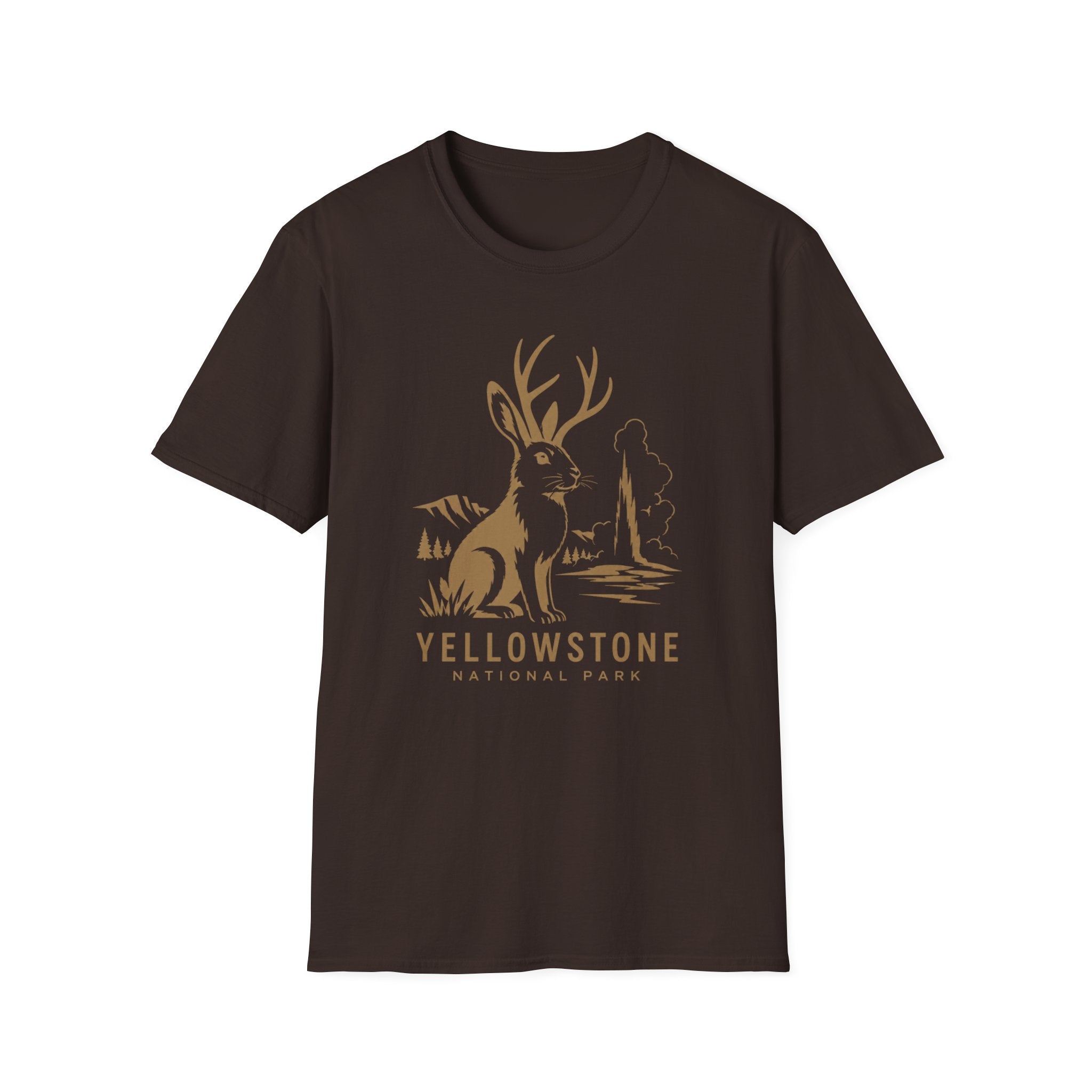 Yellowstone Jackalope T-Shirt — Rustic National Park Wildlife Tee