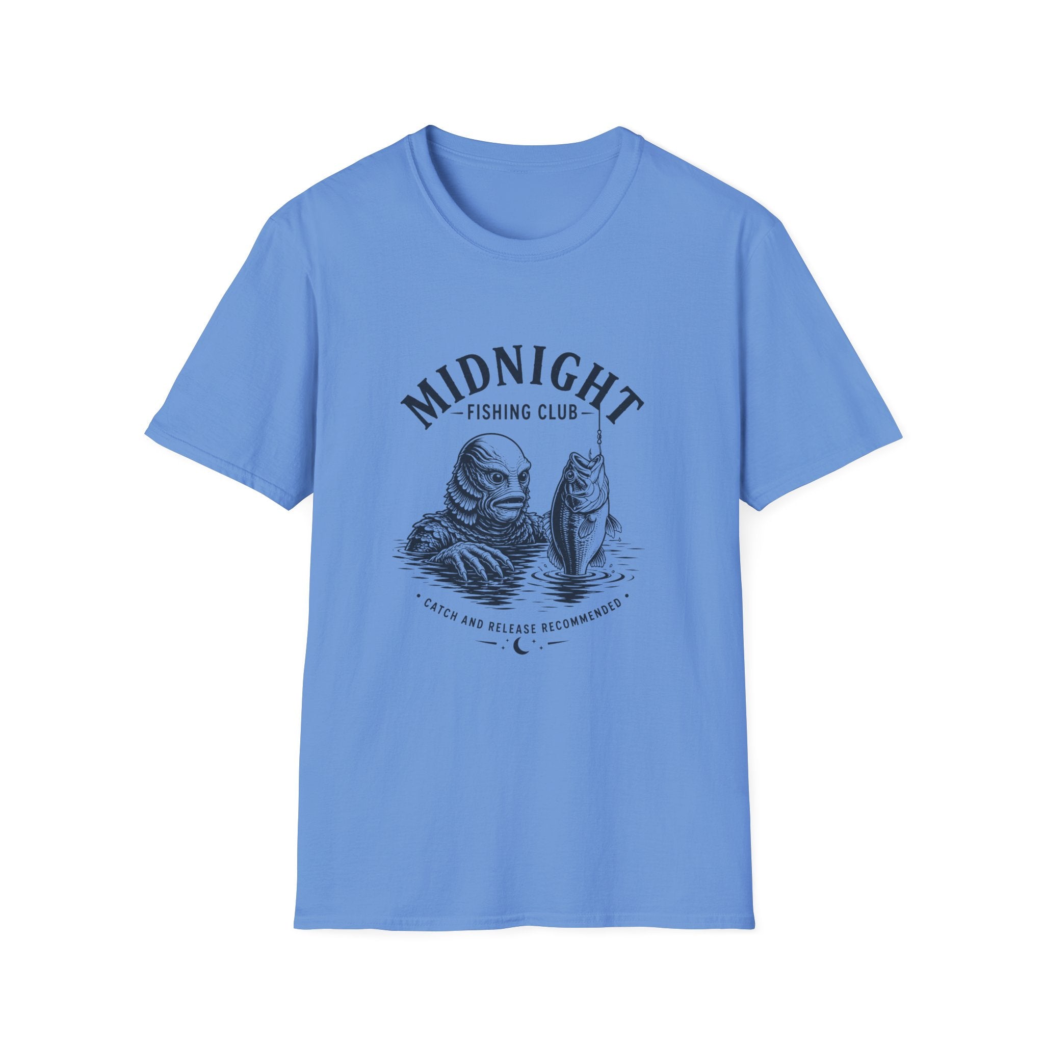 Midnight Fishing Club T-Shirt — Vintage Lake Monster Graphic Tee