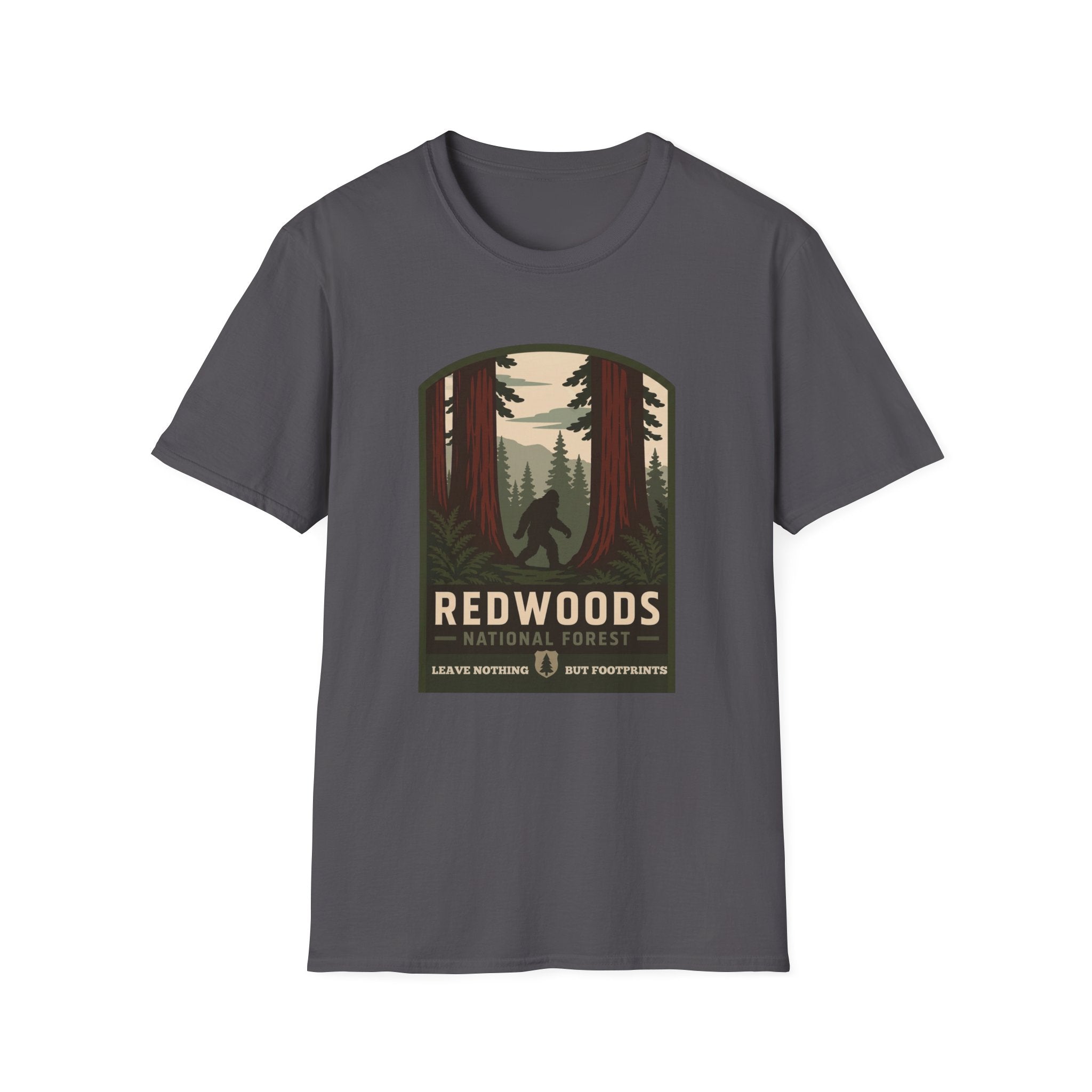 Redwoods National Park Bigfoot T‑Shirt — Vintage Forest Adventure Tee