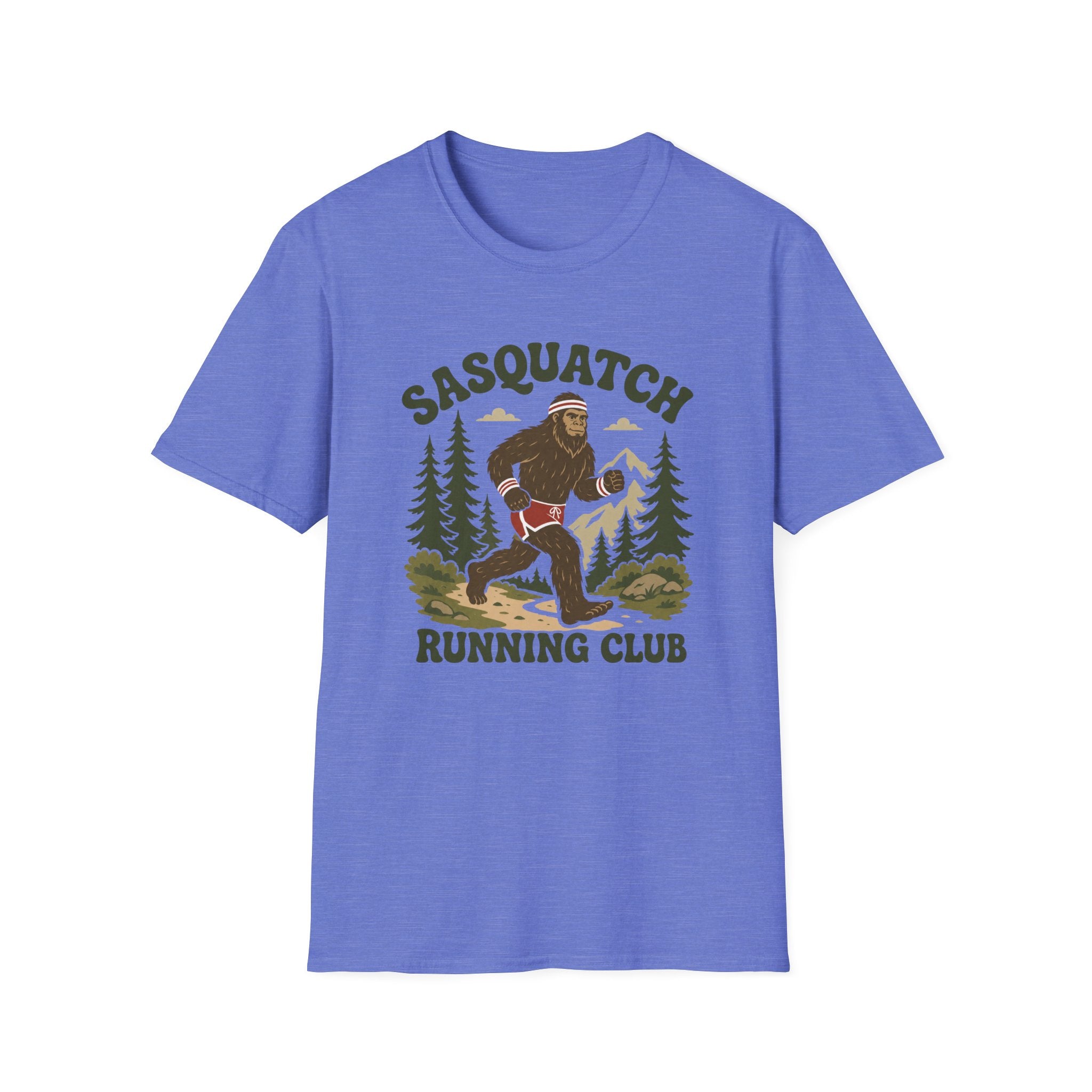 Sasquatch Running Club T-Shirt — Retro 70s Bigfoot Forest Graphic Tee