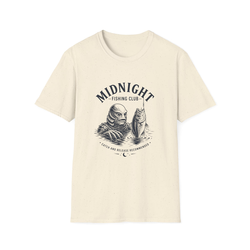 Midnight Fishing Club T-Shirt — Vintage Lake Monster Graphic Tee