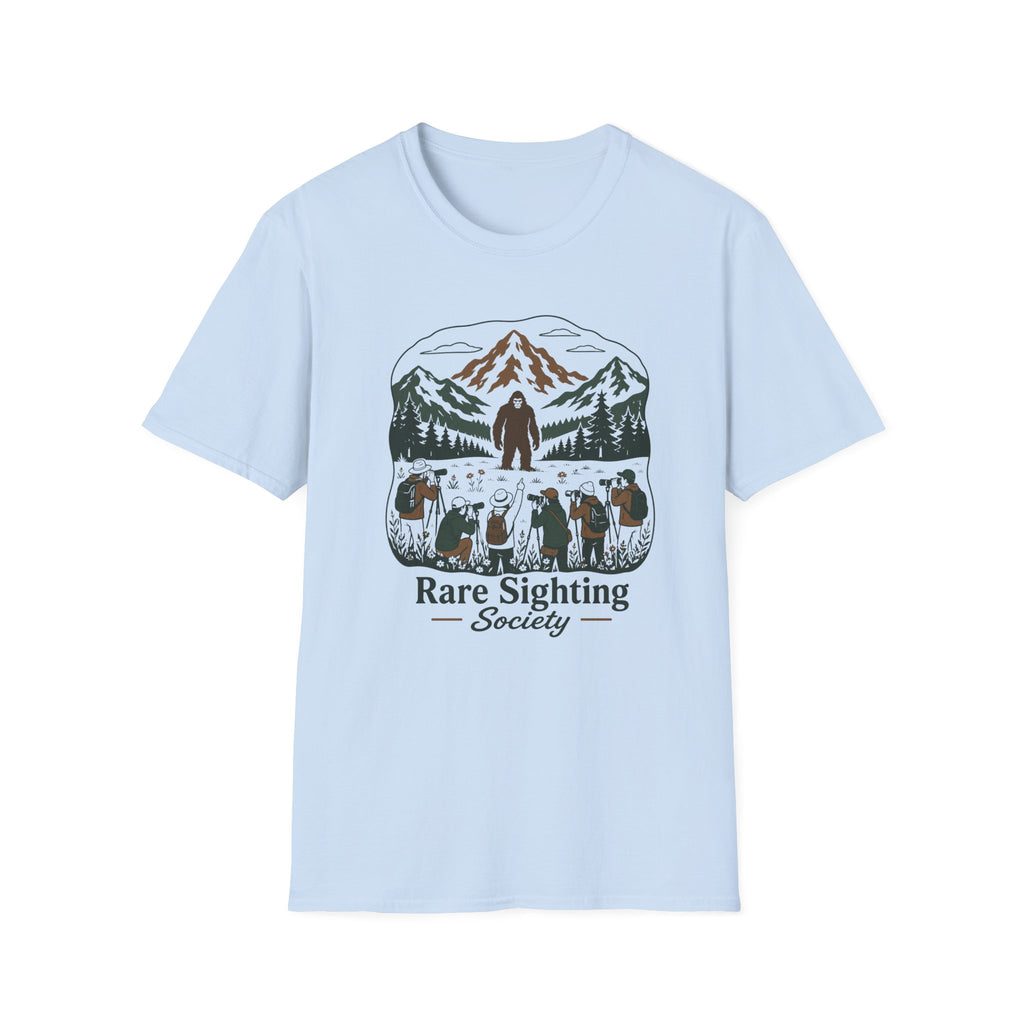 Rare Sighting Society T-Shirt — Sasquatch Mountain Camping Graphic Tee