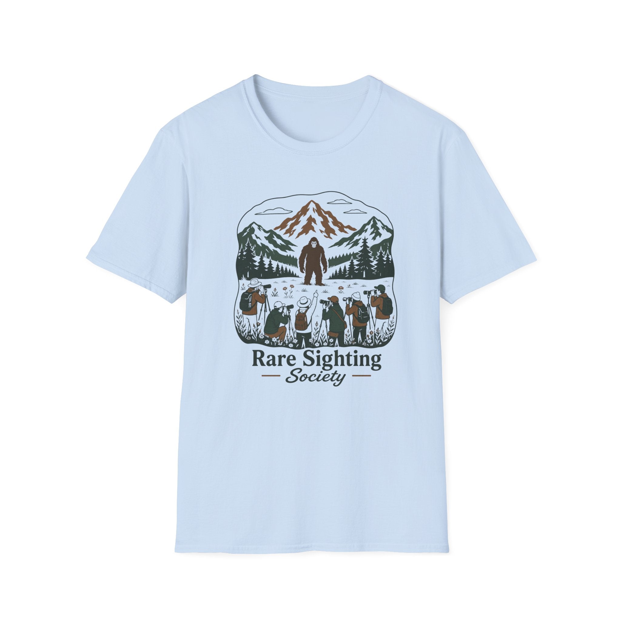 Rare Sighting Society T-Shirt — Sasquatch Mountain Camping Graphic Tee