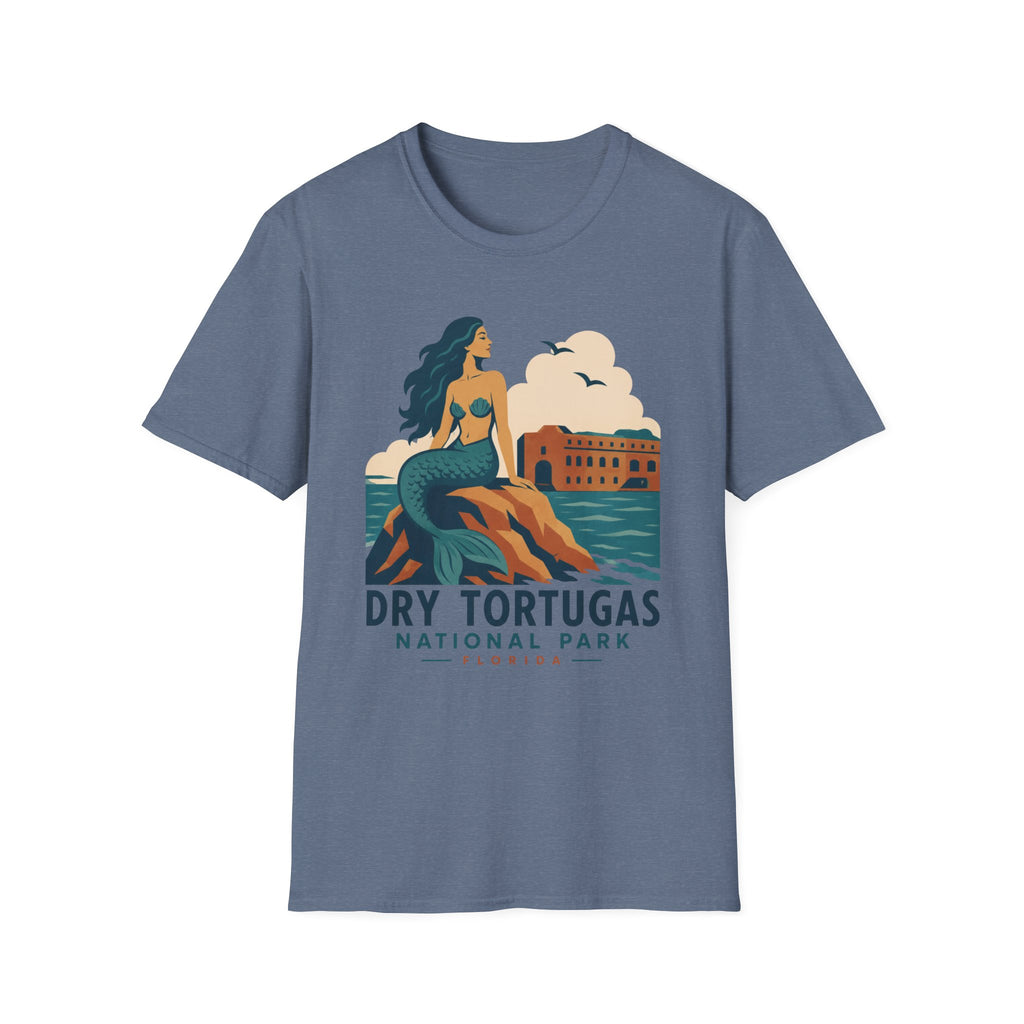 WPA Style Mermaid T-Shirt — Dry Tortugas National Park Vintage Travel Tee