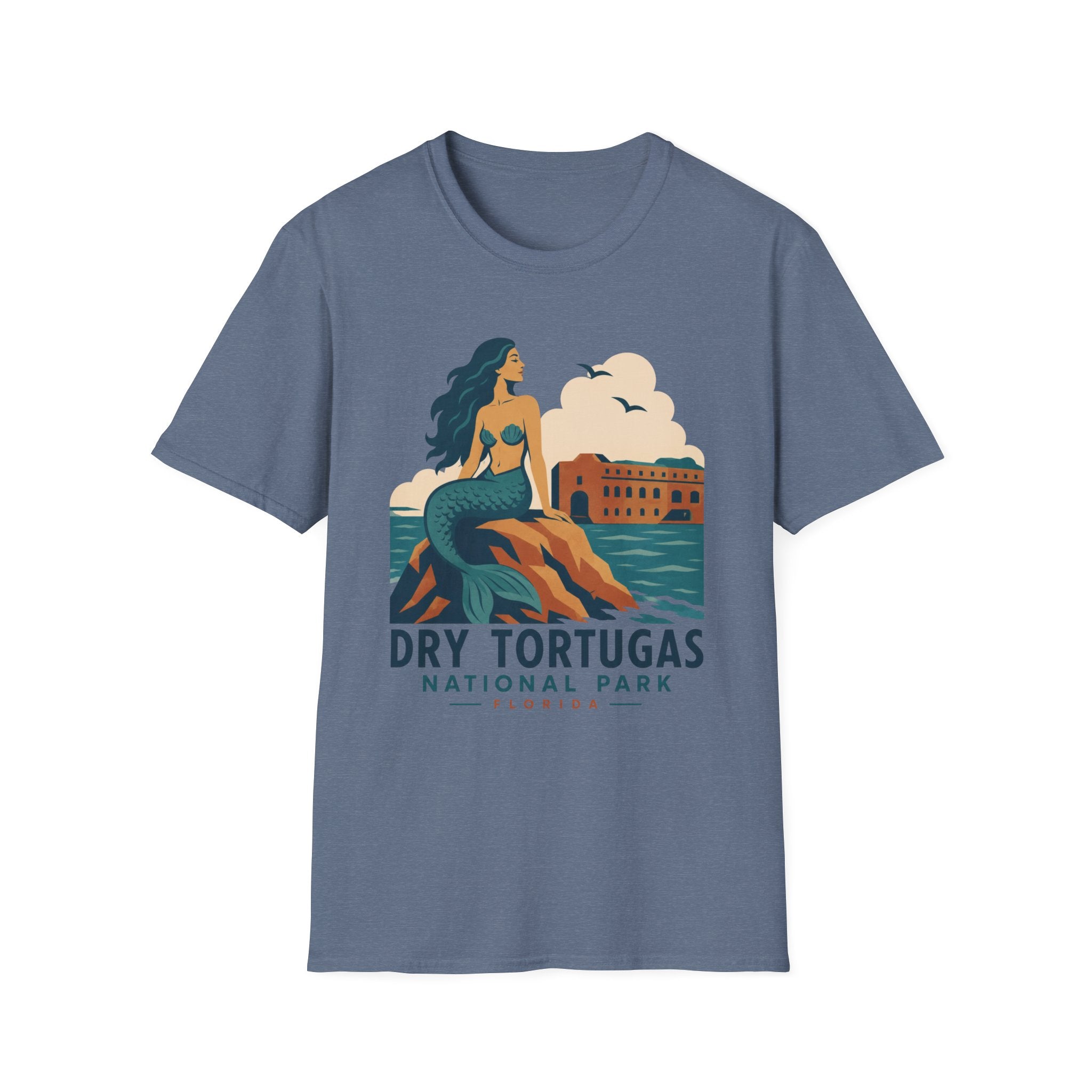 WPA Style Mermaid T-Shirt — Dry Tortugas National Park Vintage Travel Tee