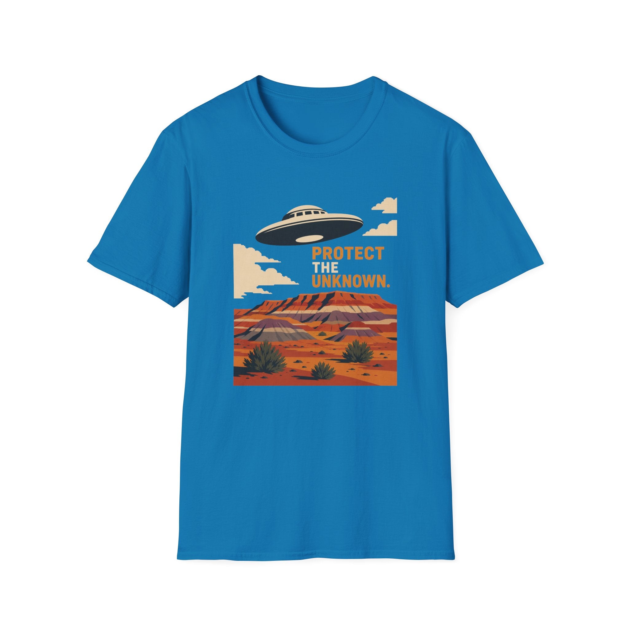 Protect the Unknown UFO T-Shirt — Retro Desert Alien Graphic Tee