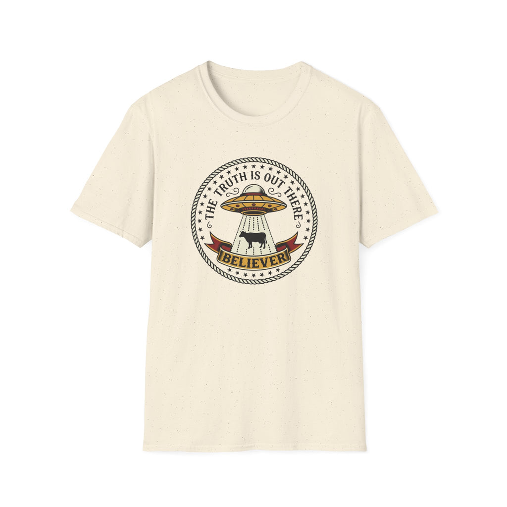 UFO Believer T-Shirt — "The Truth Is Out There" Alien Abduction American Tradition Tattoo Design