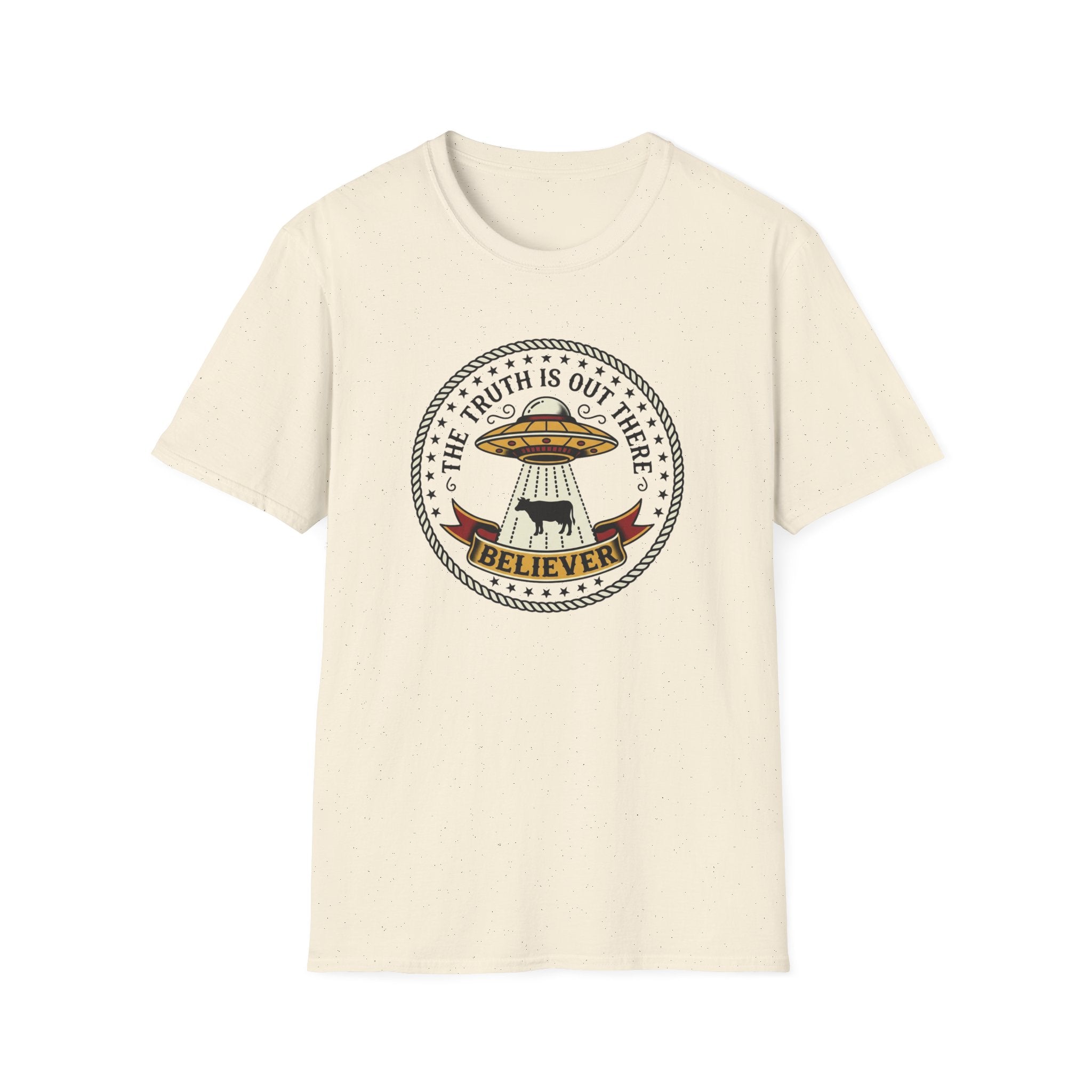 UFO Believer T-Shirt — "The Truth Is Out There" Alien Abduction American Tradition Tattoo Design