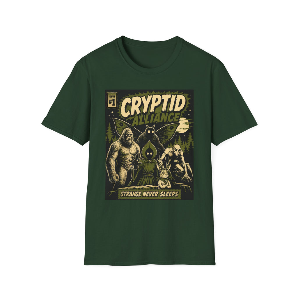 Cryptid Alliance T‑Shirt — Vintage Monster Comic Tee Bigfoot Mothman