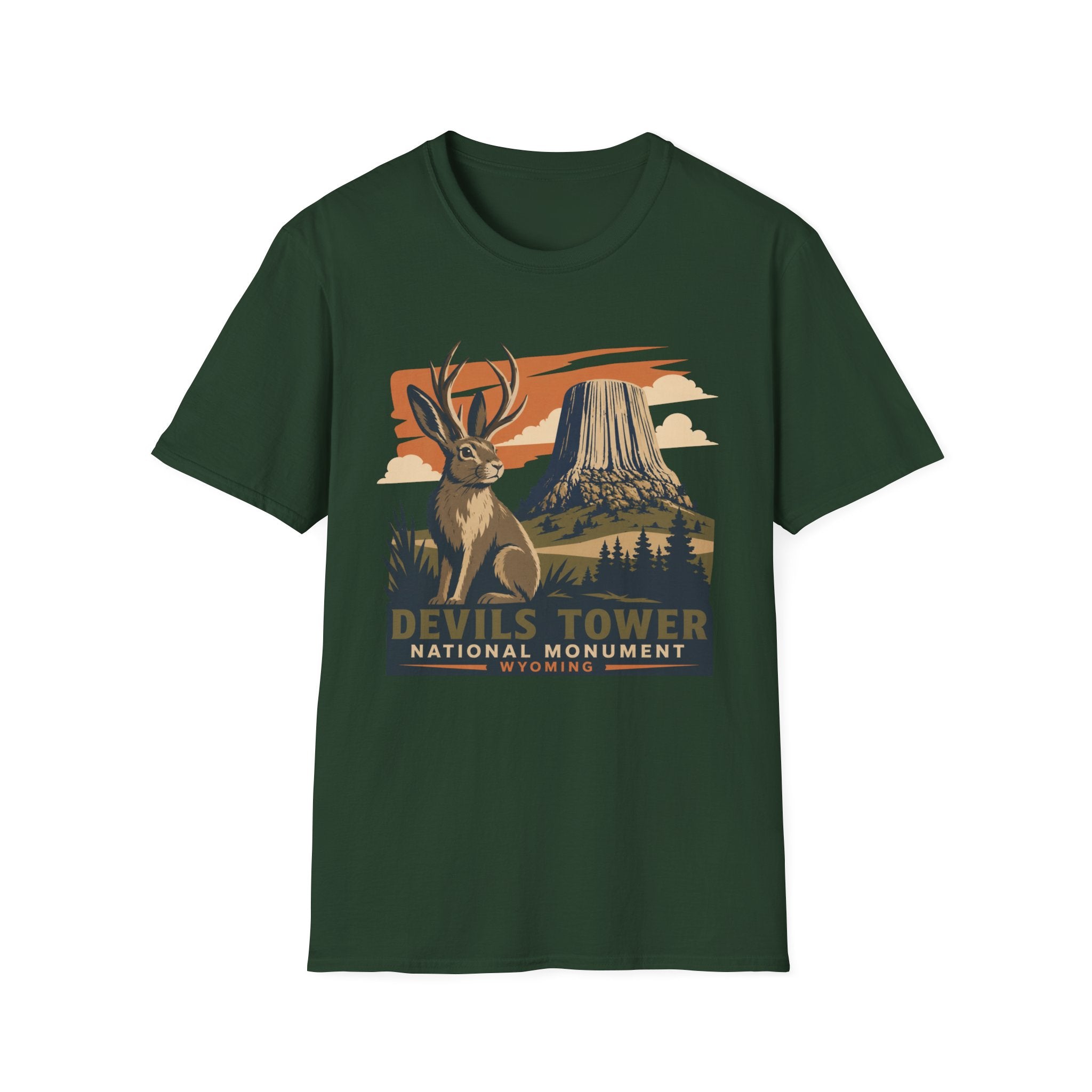 Devils Tower Jackalope T-Shirt — Retro National Monument Tee
