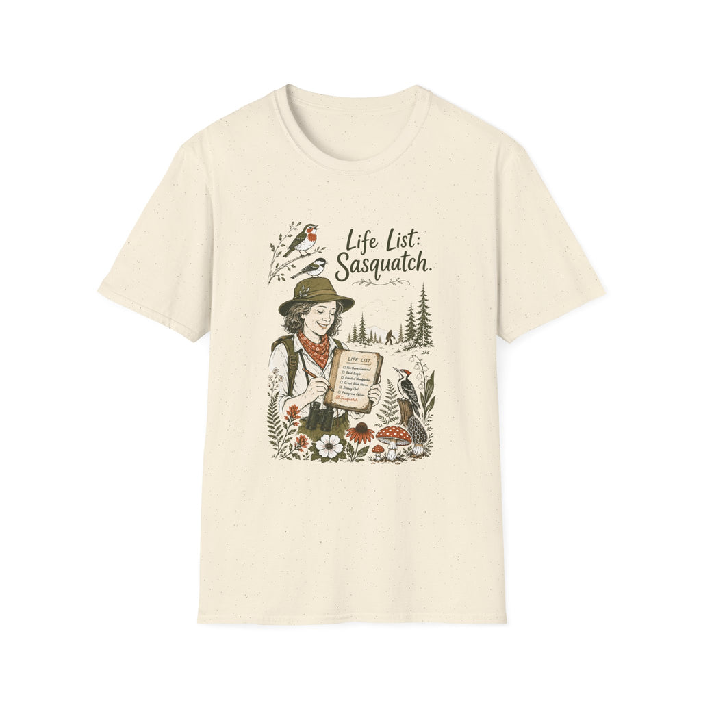 Sasquatch Life List T-Shirt - Birdwatching Nature Tee