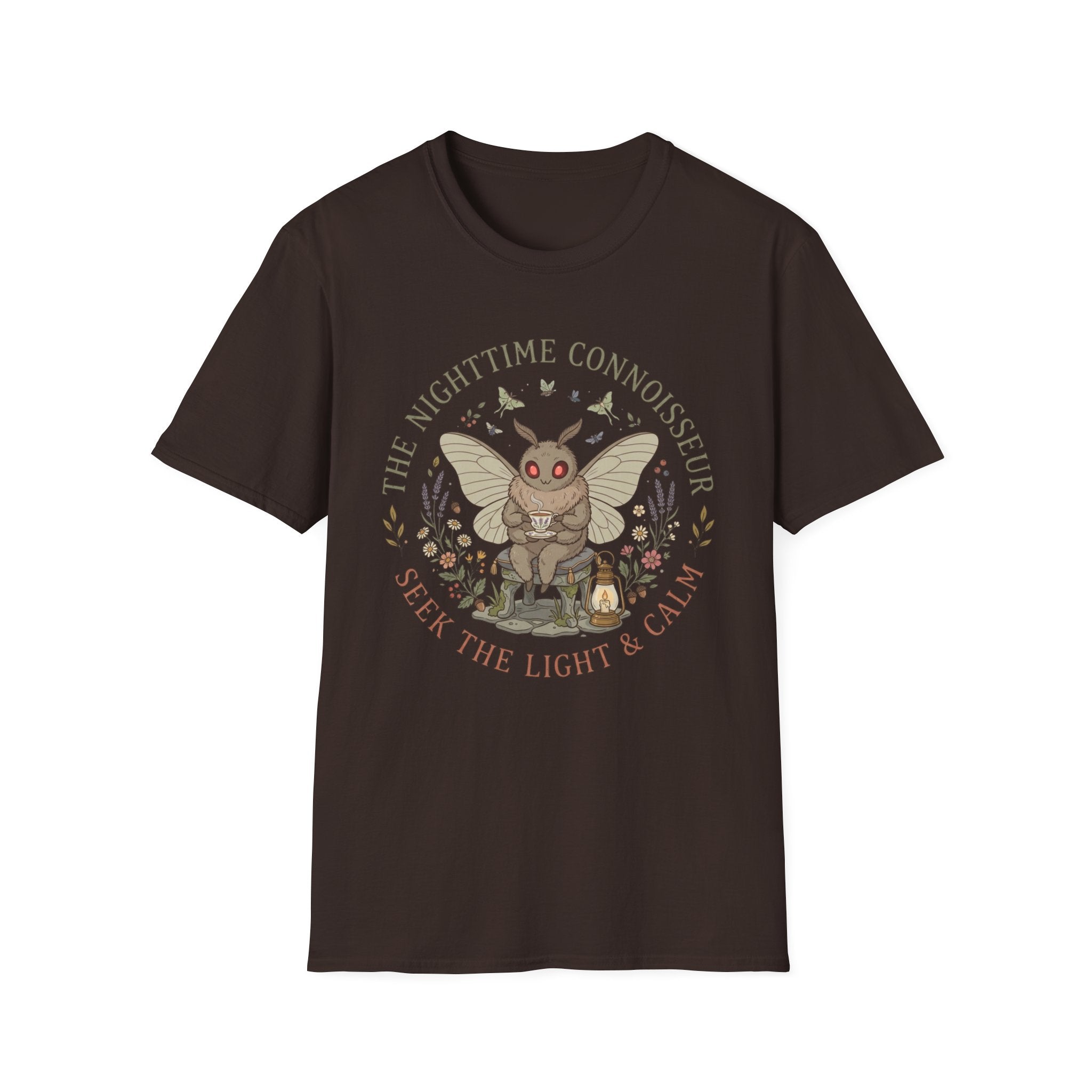 Mothman Cozy Cottagecore Graphic Tee - The Nighttime Connoisseur T-Shirt