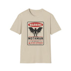 Warning: Mothman T-Shirt — Vintage Cryptid Warning Sign Tee