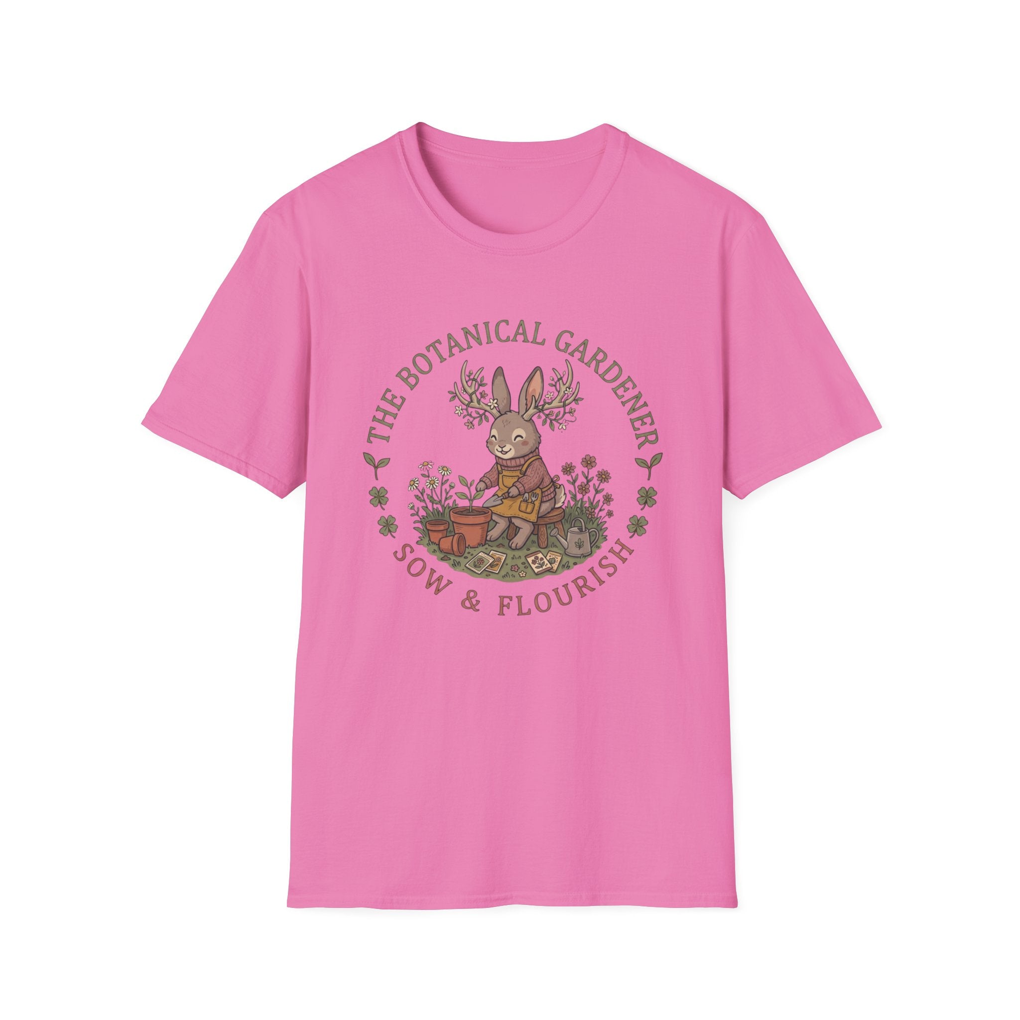 Botanical Gardener Jackalope T-Shirt — Cozy Cottagecore Floral Graphic Tee