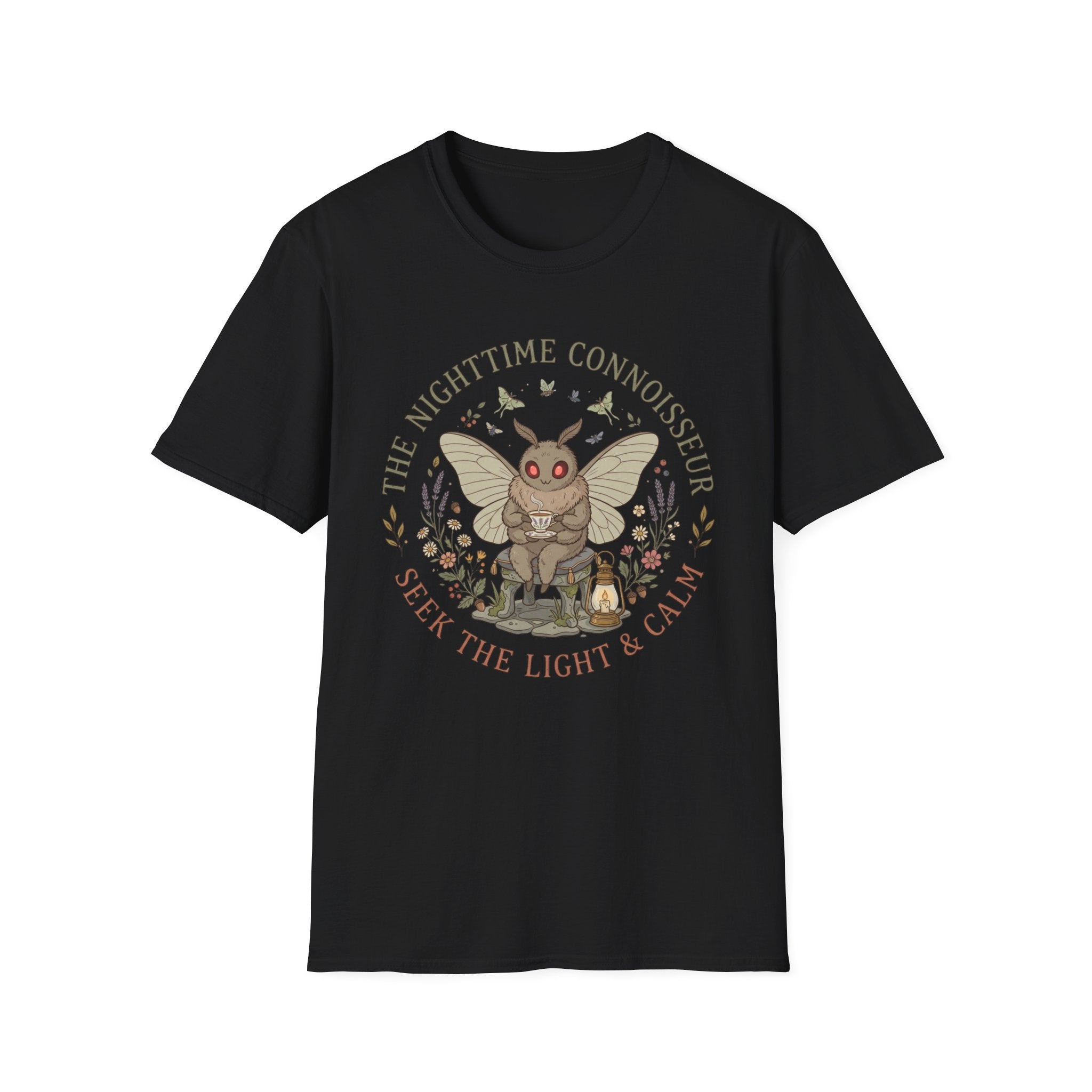 Mothman Cozy Cottagecore Graphic Tee - The Nighttime Connoisseur T-Shirt