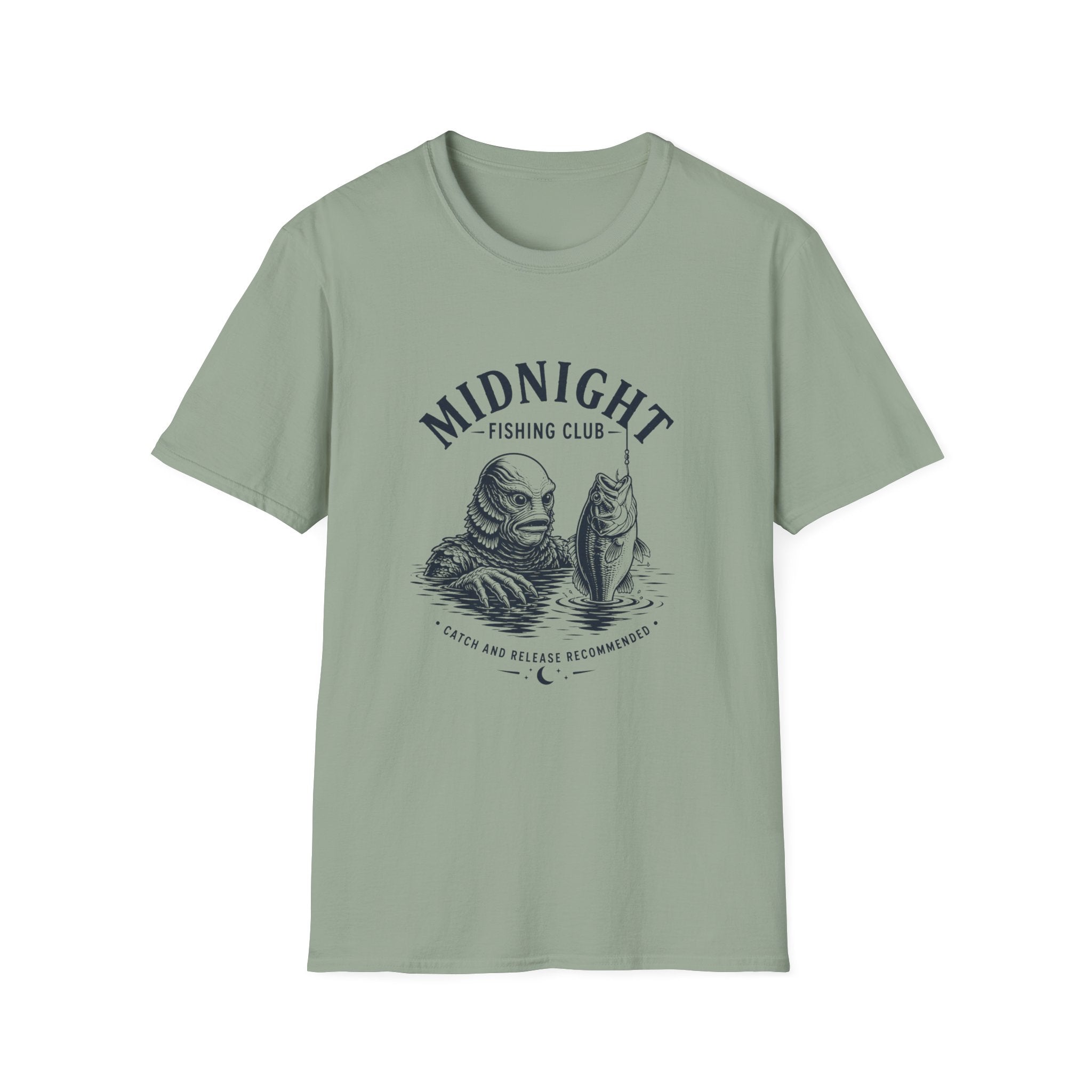 Midnight Fishing Club T-Shirt — Vintage Lake Monster Graphic Tee