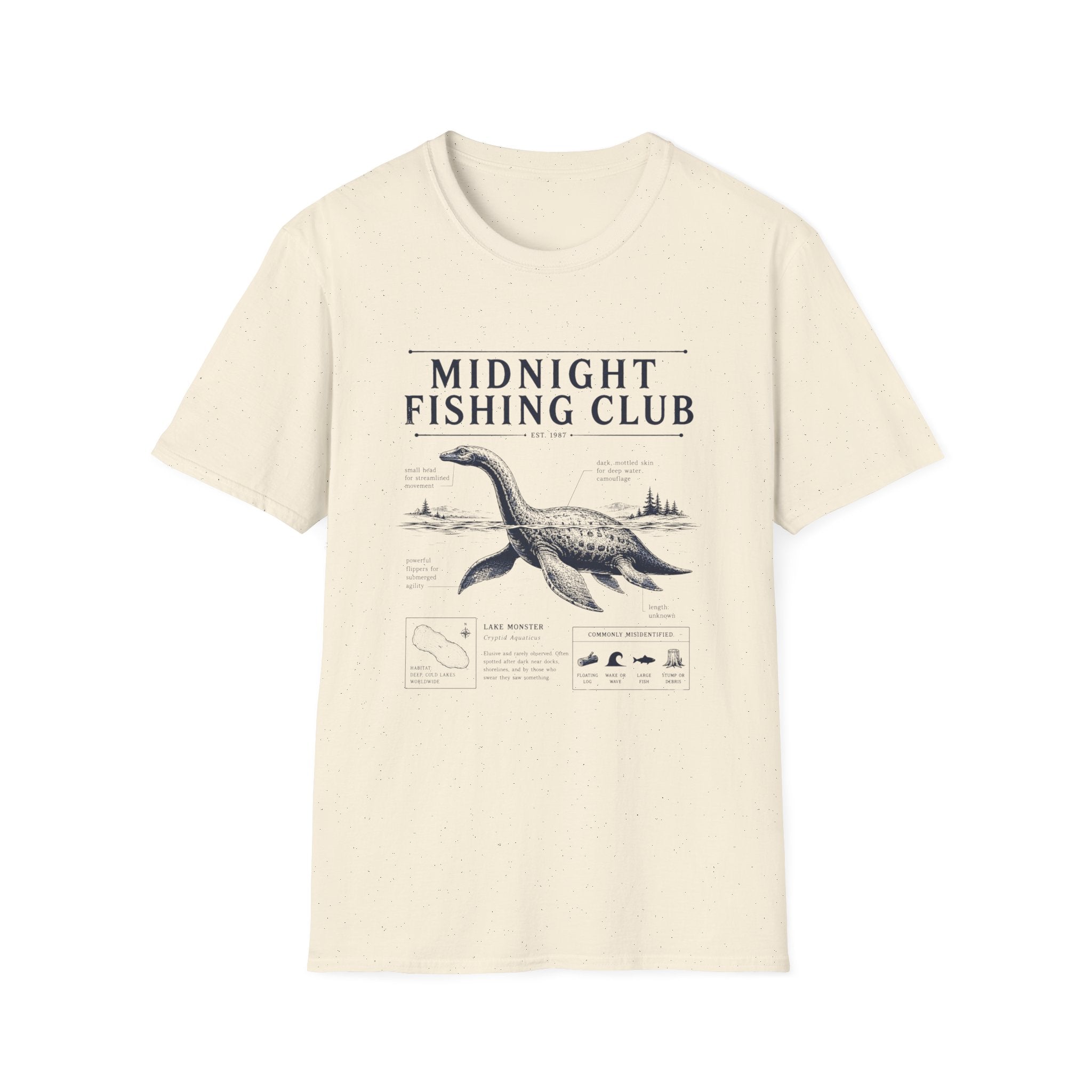 Midnight Fishing Club T-Shirt — Vintage Loch Ness Nautical Angler Tee