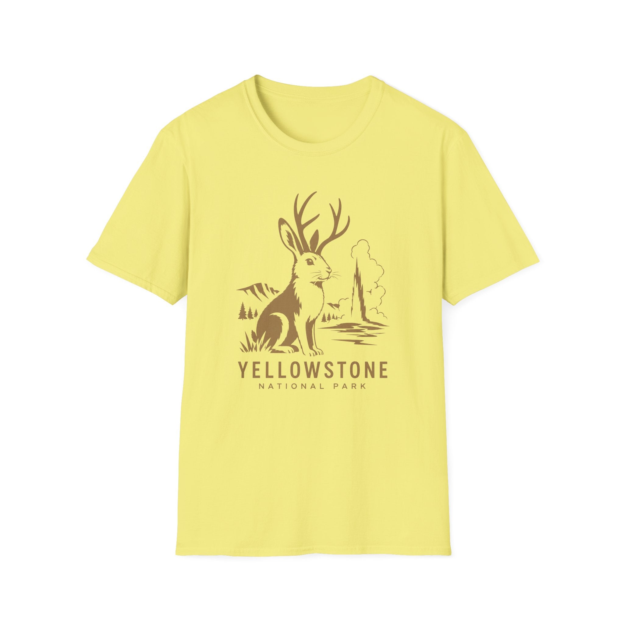 Yellowstone Jackalope T-Shirt — Rustic National Park Wildlife Tee