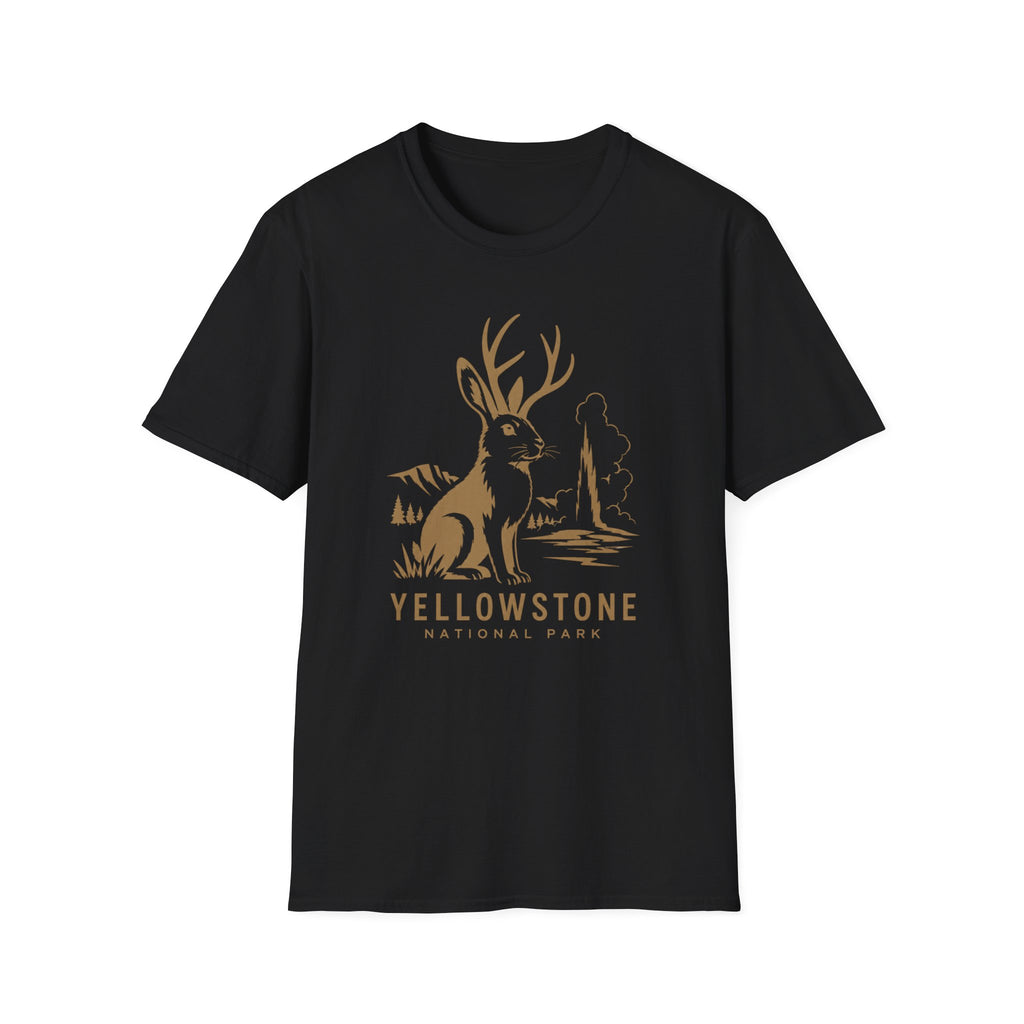 Yellowstone Jackalope T-Shirt — Rustic National Park Wildlife Tee