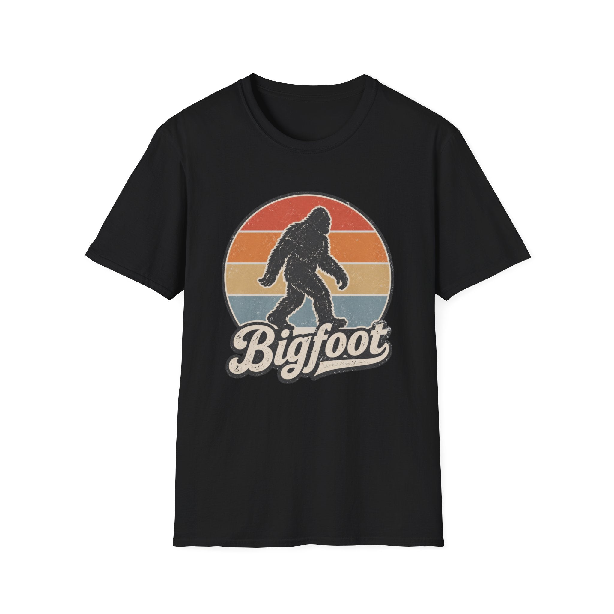 Bigfoot Retro Sunset T-Shirt — Vintage Sasquatch Graphic Tee