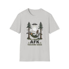 AFK Touching Grass T-Shirt — Gaming Nature Tee with Bigfoot & UFO