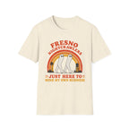 Fresno Nightcrawlers T-Shirt — Retro Cryptid Graphic Tee (“Just Here To Mind My Own Business”)