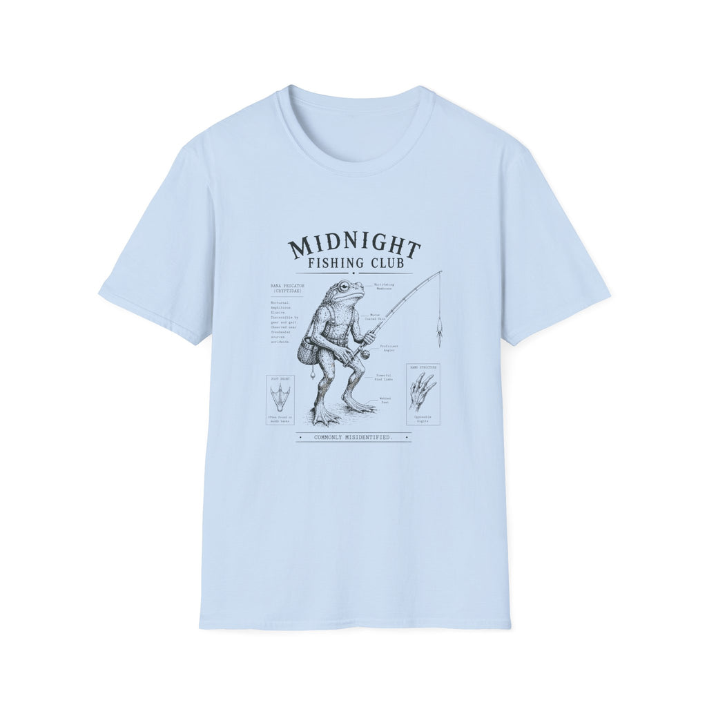 Midnight Fishing Club T-Shirt — Vintage Frog Man Angler Graphic Tee