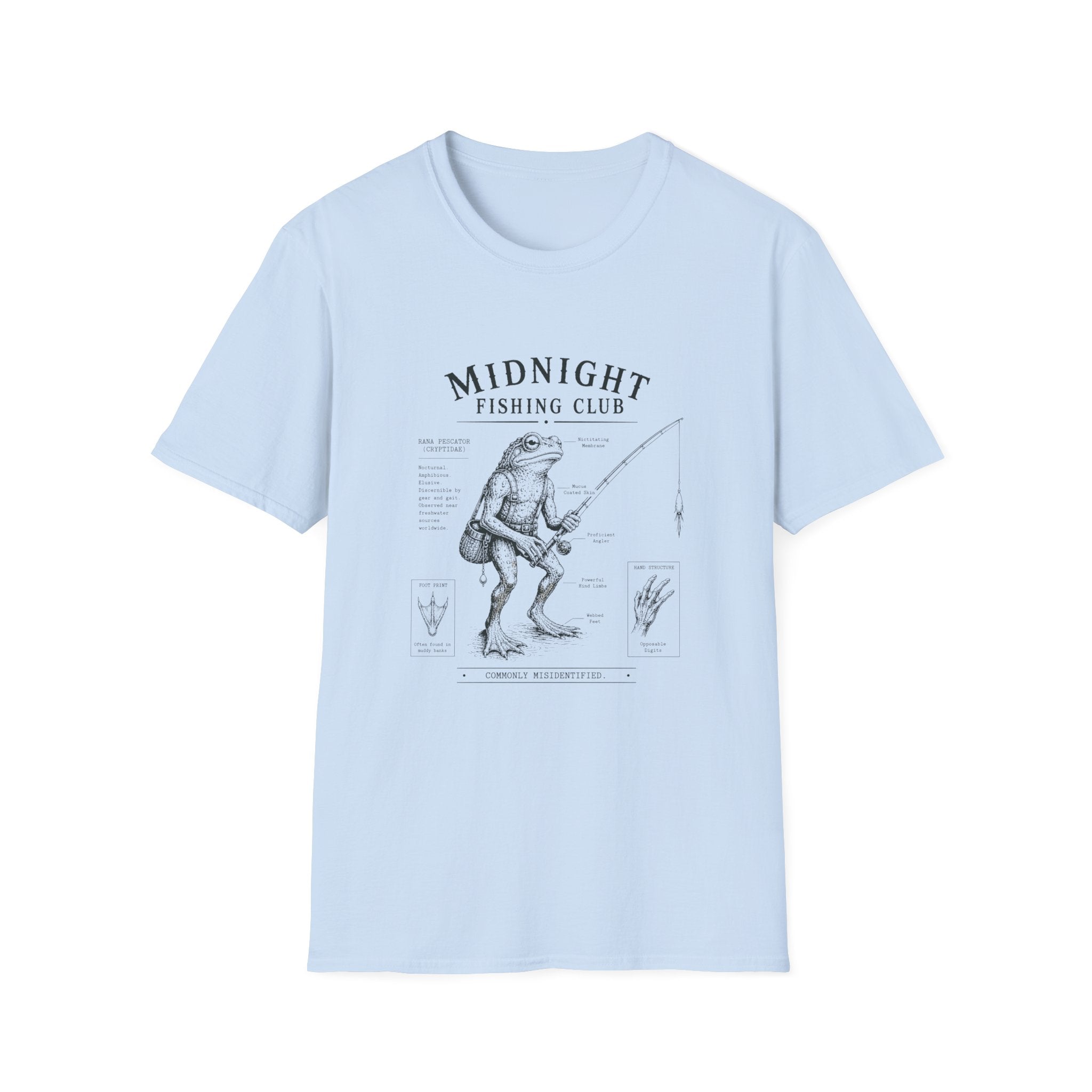 Midnight Fishing Club T-Shirt — Vintage Frog Man Angler Graphic Tee