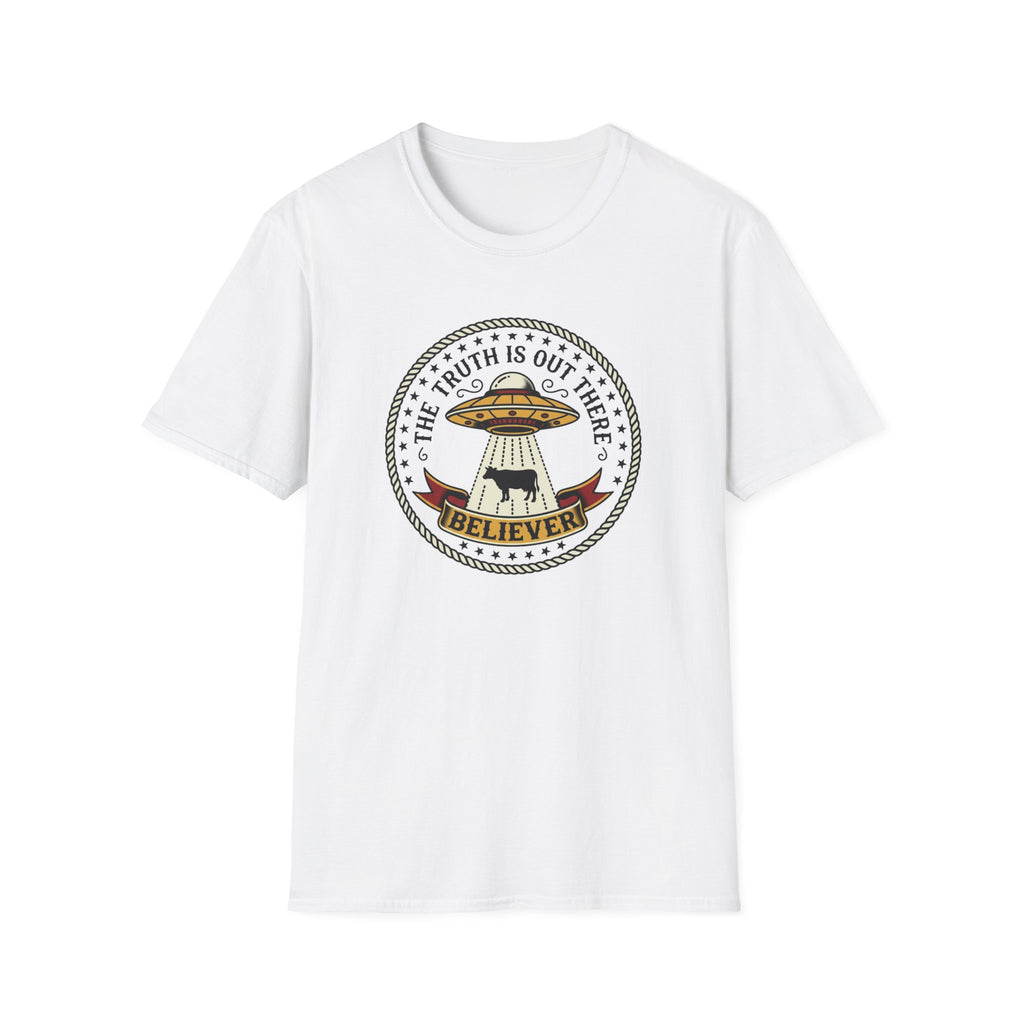UFO Believer T-Shirt — "The Truth Is Out There" Alien Abduction American Tradition Tattoo Design