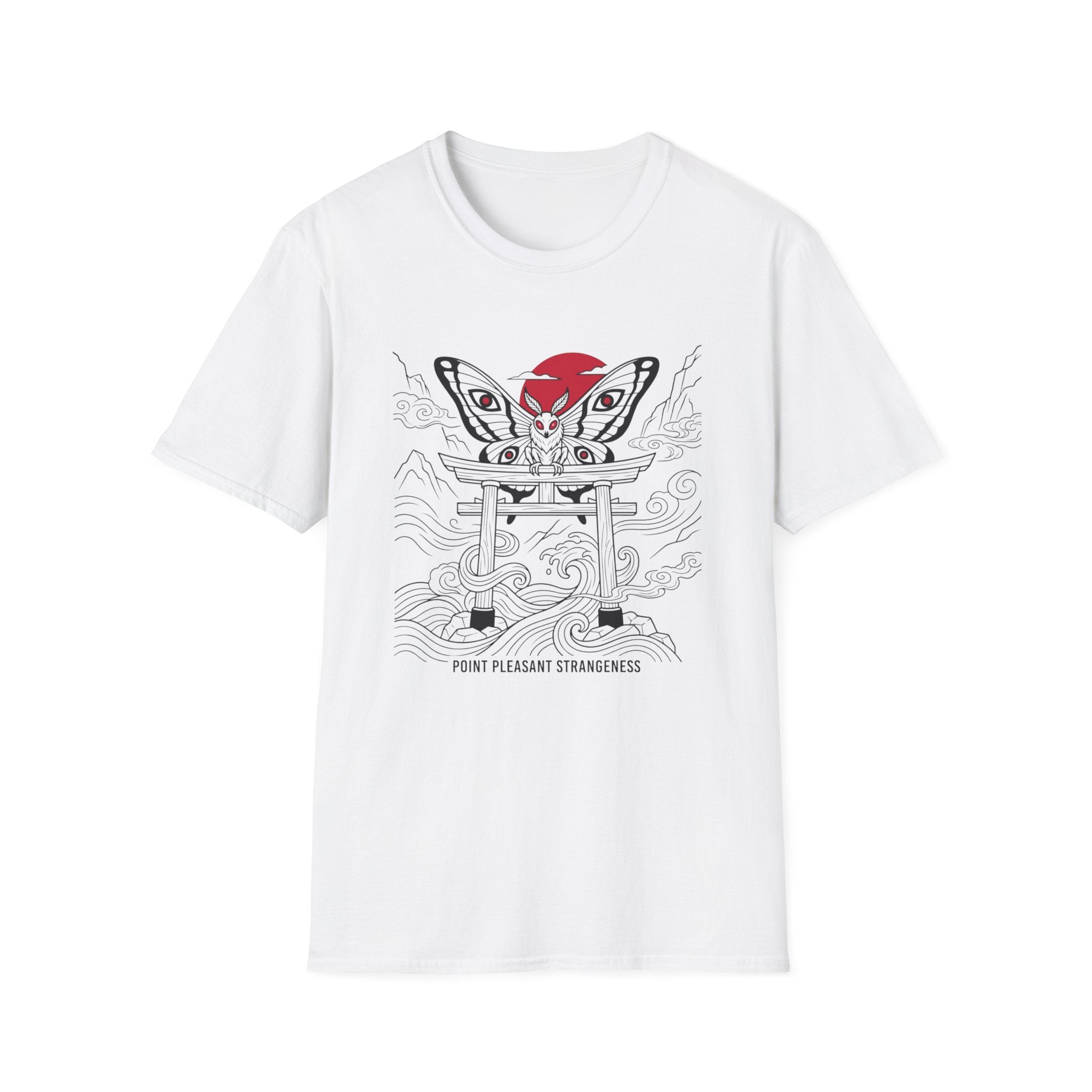 Mothman Torii T-Shirt — Japanese Ink Sun Graphic Tee