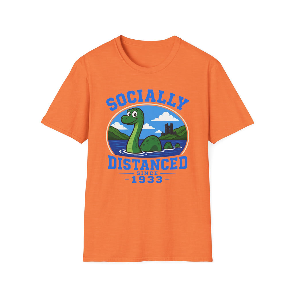 Socially Distanced Loch Ness Monster T-Shirt — Cute Nessie Graphic Tee
