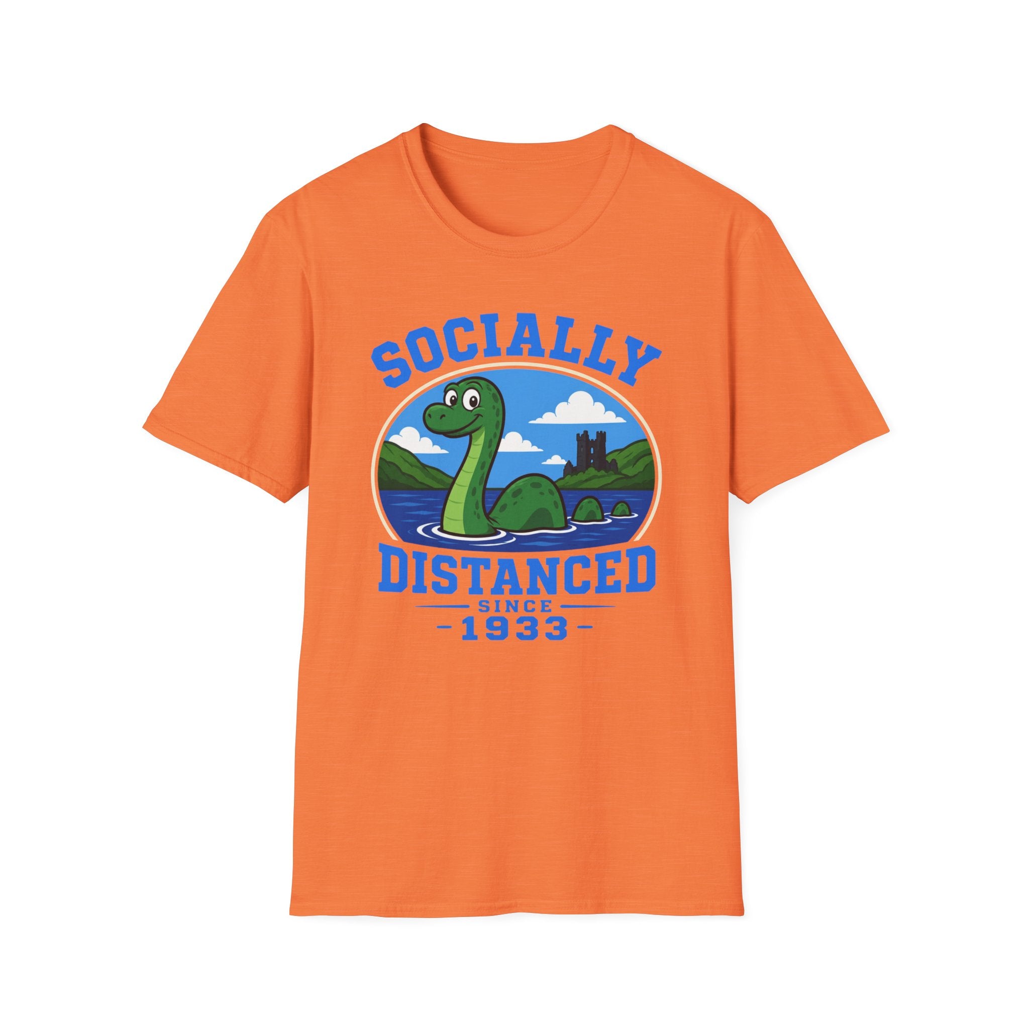 Socially Distanced Loch Ness Monster T-Shirt — Cute Nessie Graphic Tee