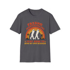Fresno Nightcrawlers T-Shirt — Retro Cryptid Graphic Tee (“Just Here To Mind My Own Business”)