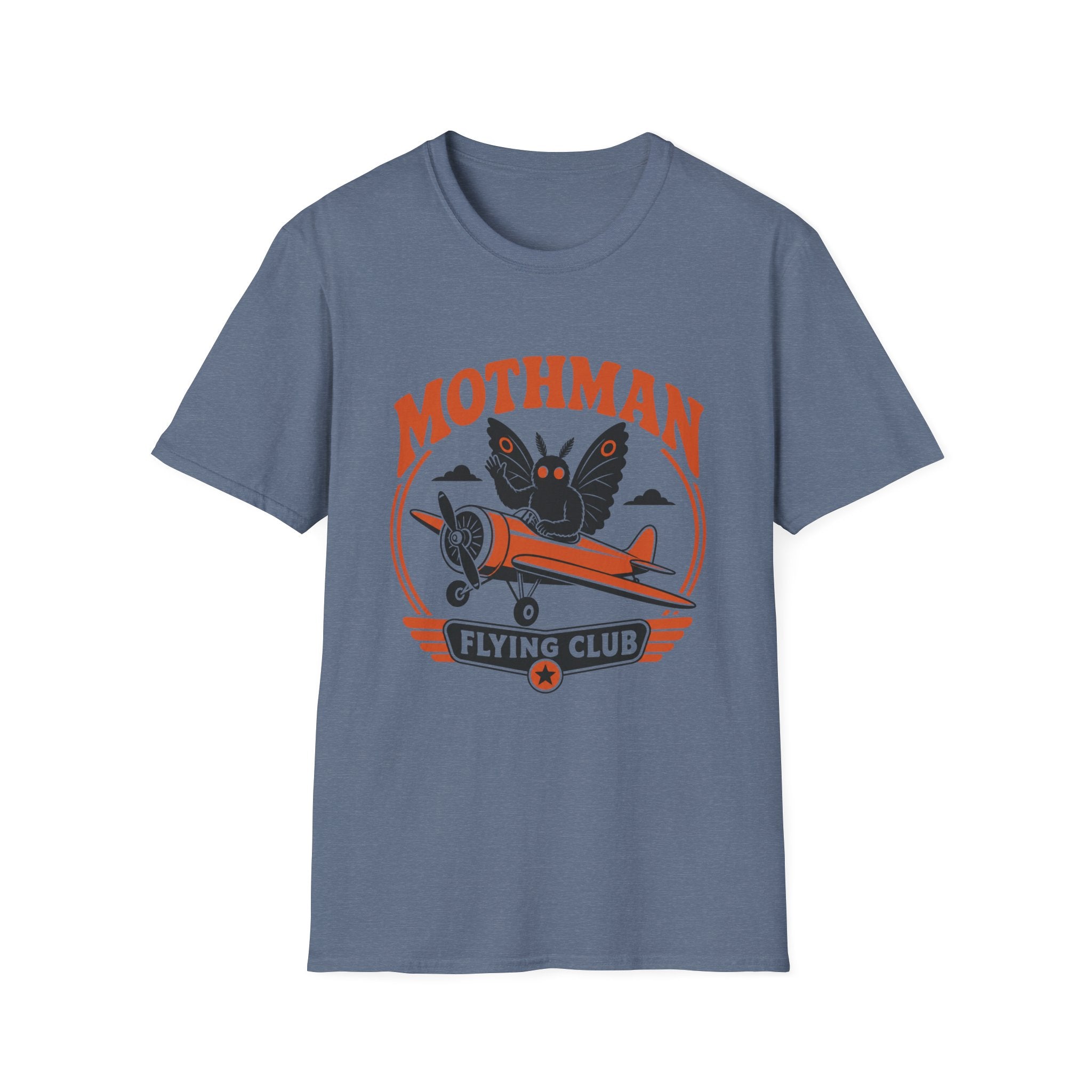 Mothman Flying Club T‑Shirt - Retro 70s Airplane