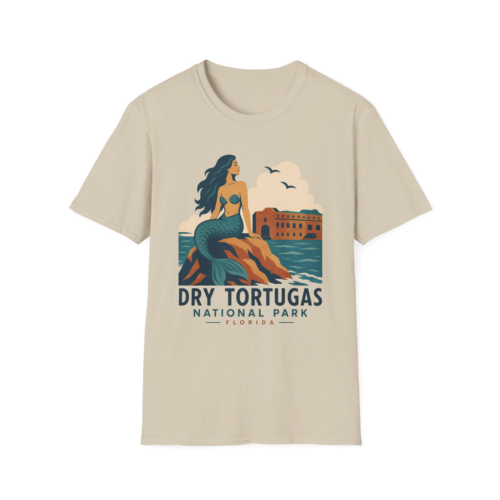 WPA Style Mermaid T-Shirt — Dry Tortugas National Park Vintage Travel Tee
