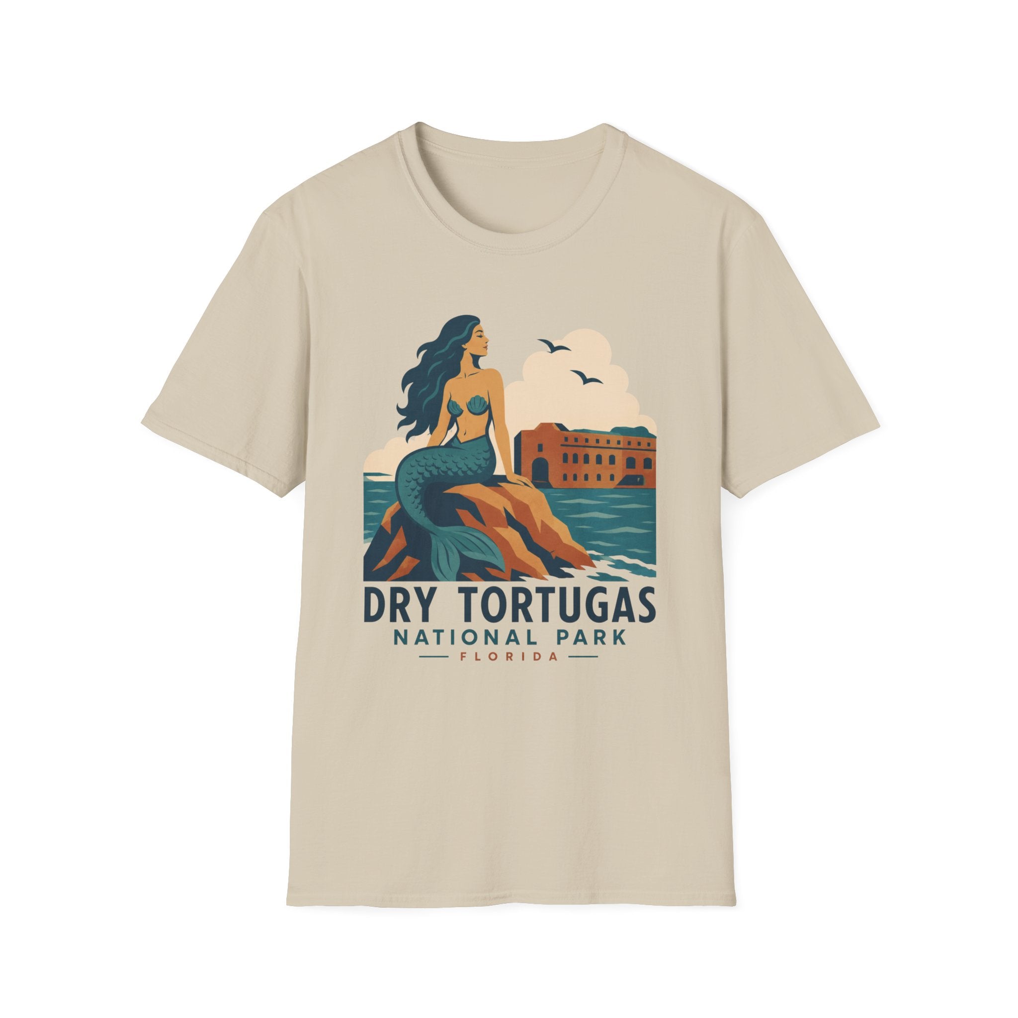 WPA Style Mermaid T-Shirt — Dry Tortugas National Park Vintage Travel Tee