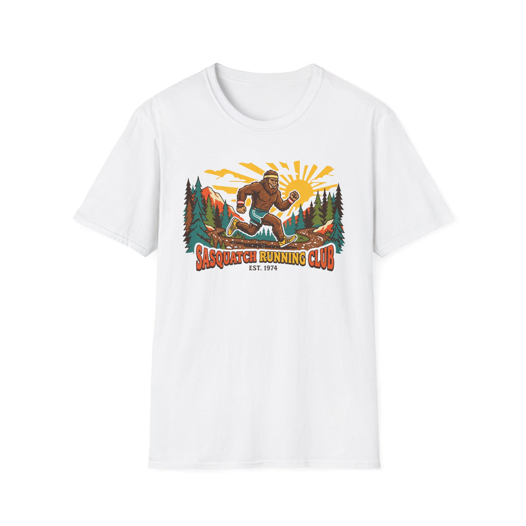 Sasquatch Running Club T-Shirt — Vintage Bigfoot Trail Run Graphic Tee