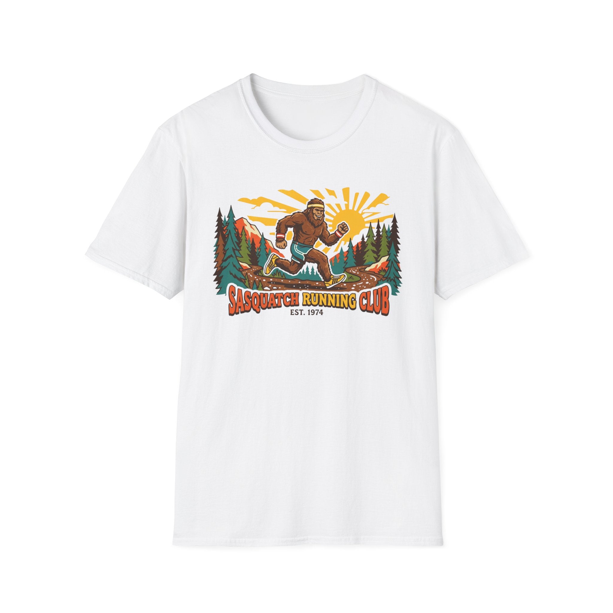 Sasquatch Running Club T-Shirt — Vintage Bigfoot Trail Run Graphic Tee