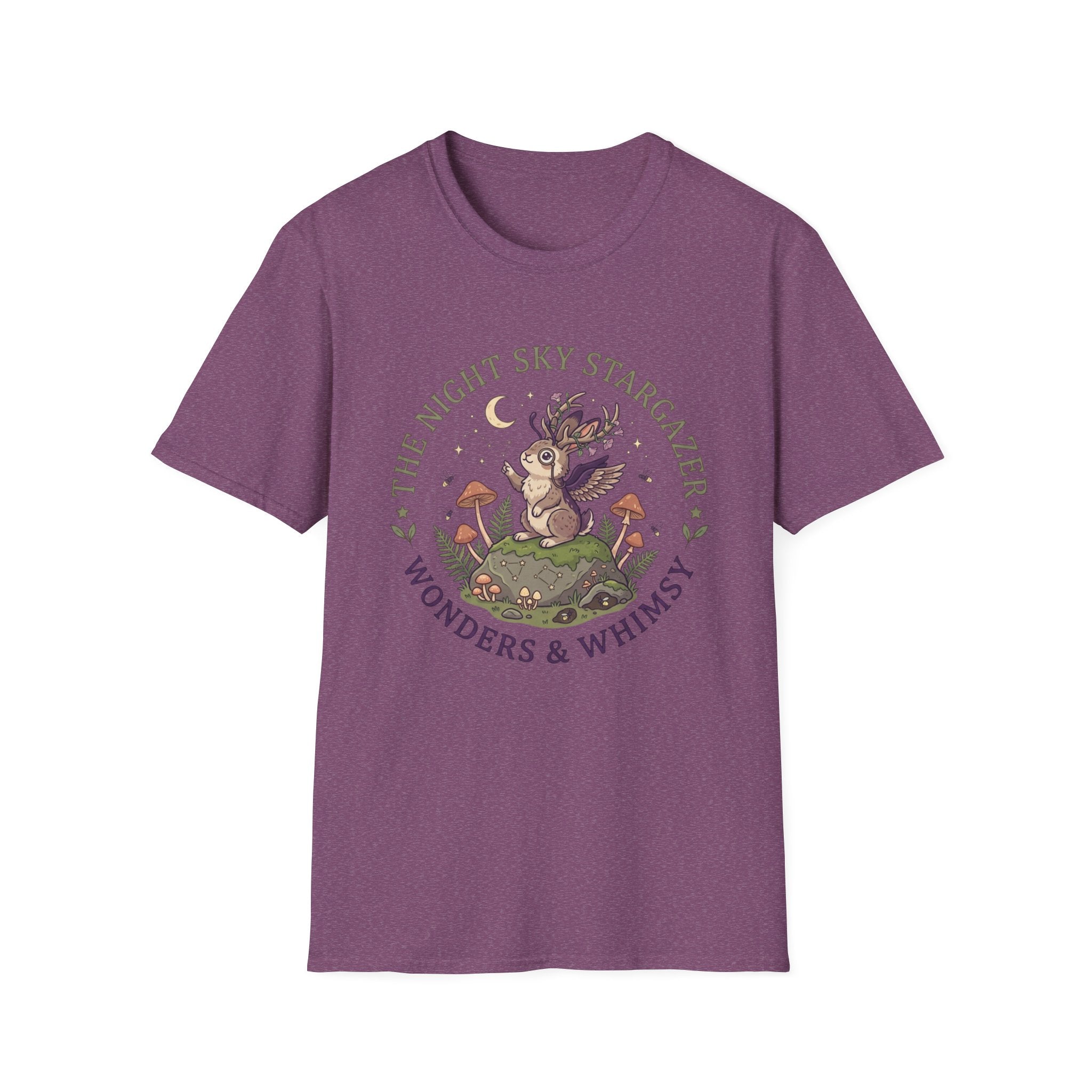 Cottagecore Woodland Jackalope T‑Shirt — “The Night Sky Stargazer” Cute Nature Tee